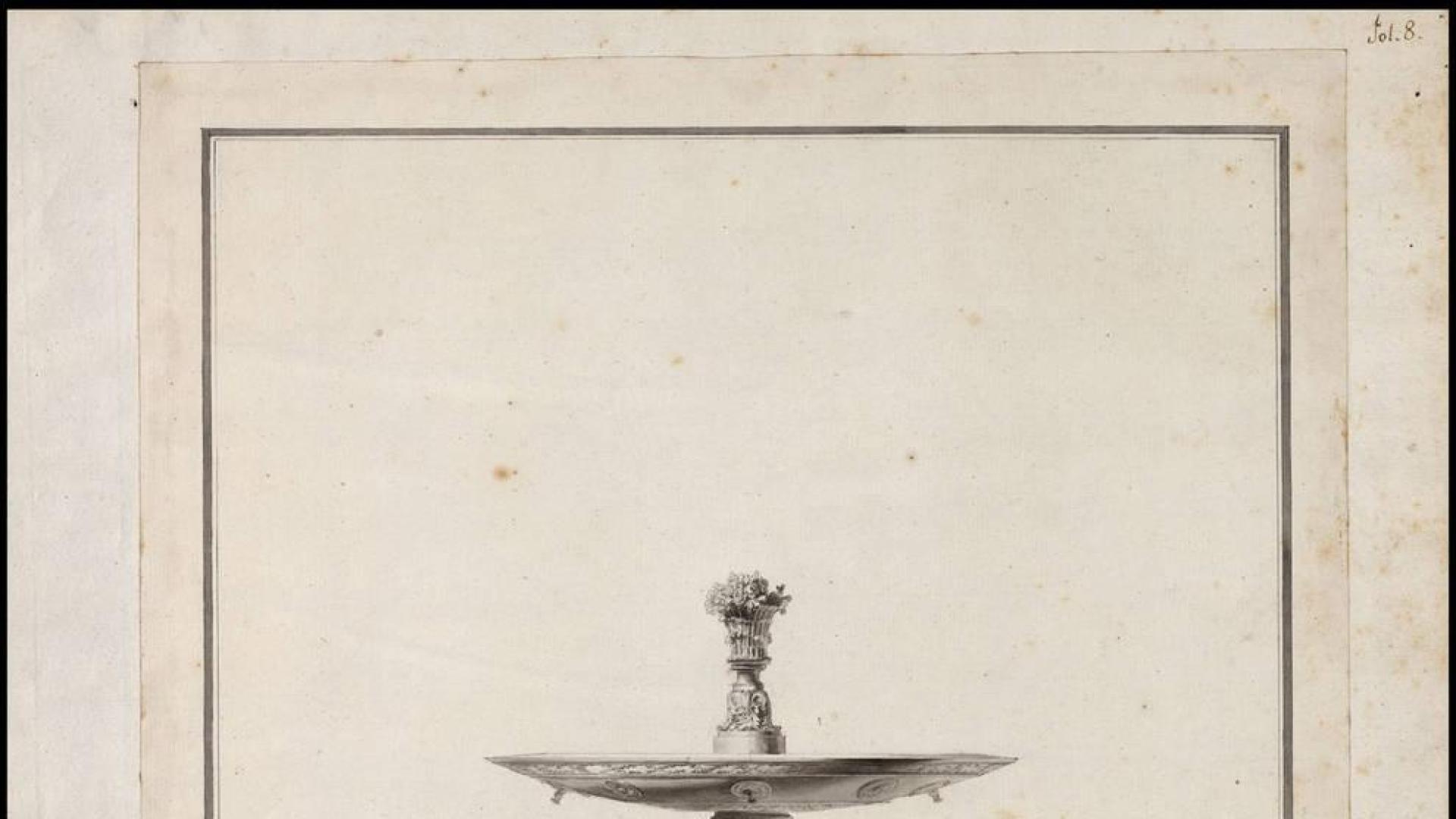 La Biblioteca Nacional expone dibujos de las fuentes monumentales de Pamplona