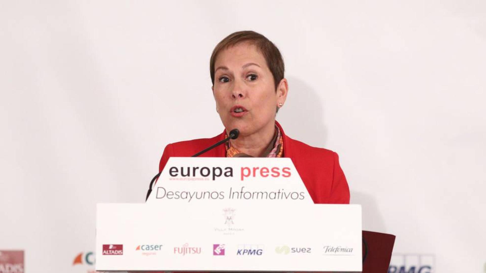 Uxue Barkos en los Desayunos de Europa Press