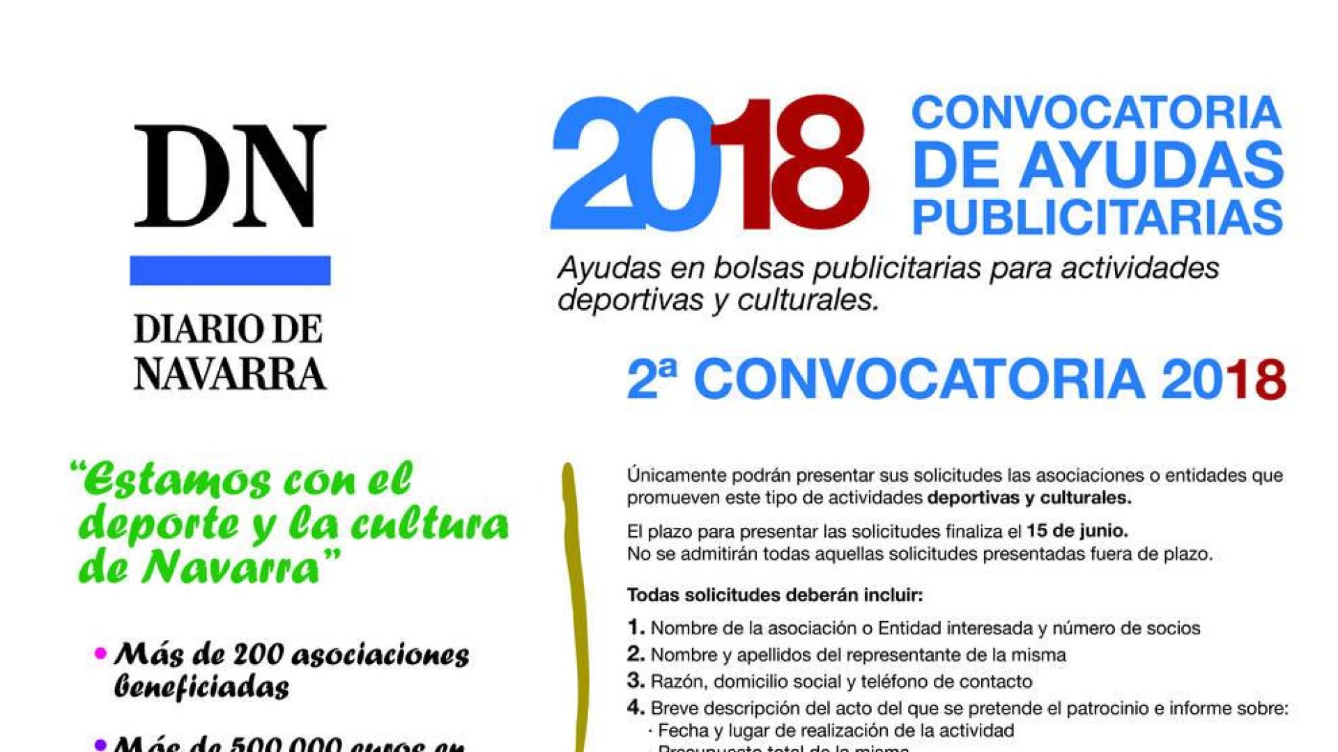 Se abre la 2ª Convocatoria de Ayudas Publicitarias de Diario de Navarra 2018