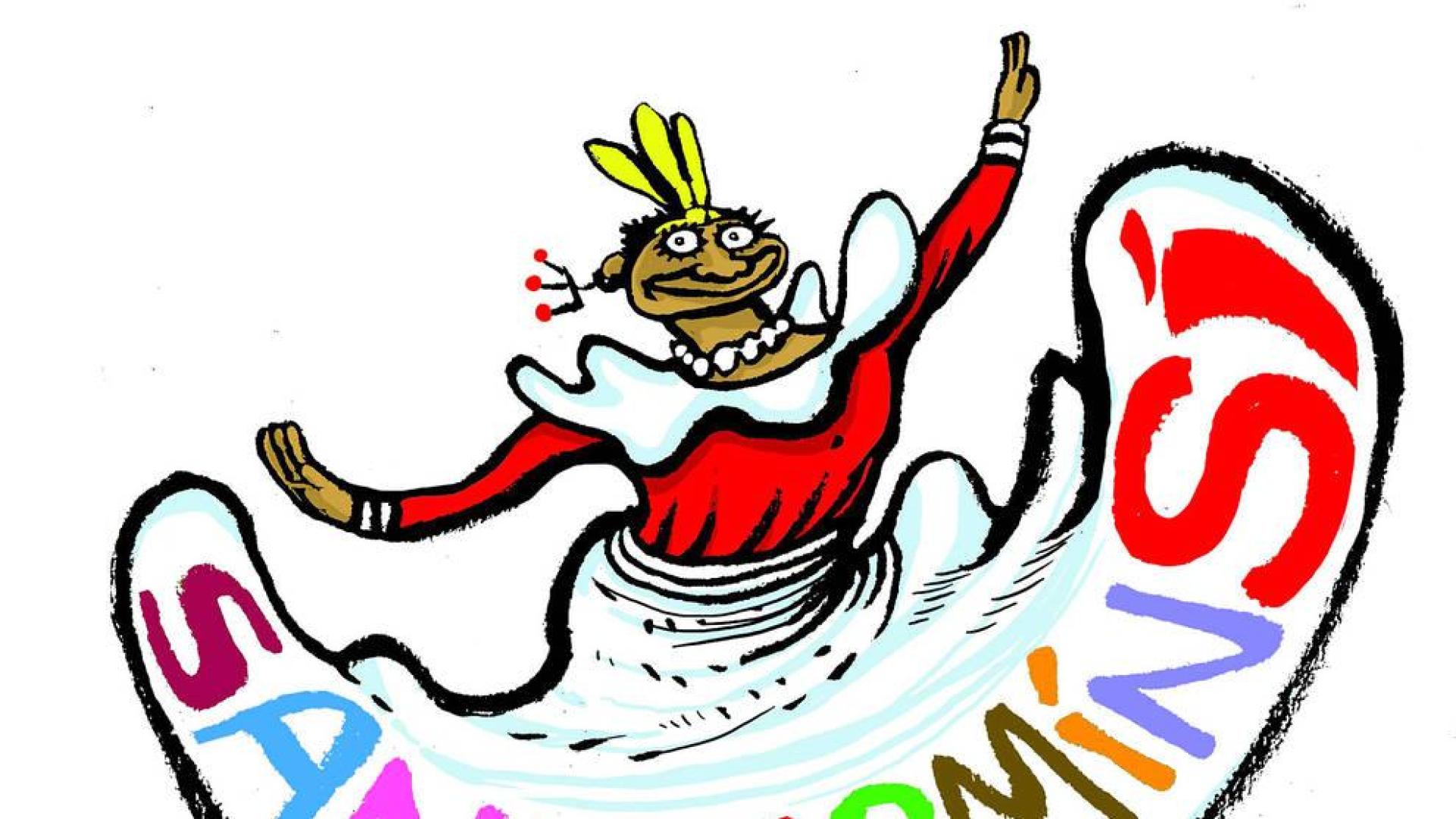 Braulia, la giganta americana, logo de Oroz para la campaña