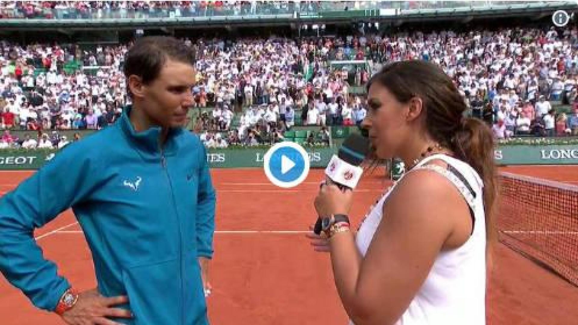 Nadal hace realidad el sueño de un recogepelotas
