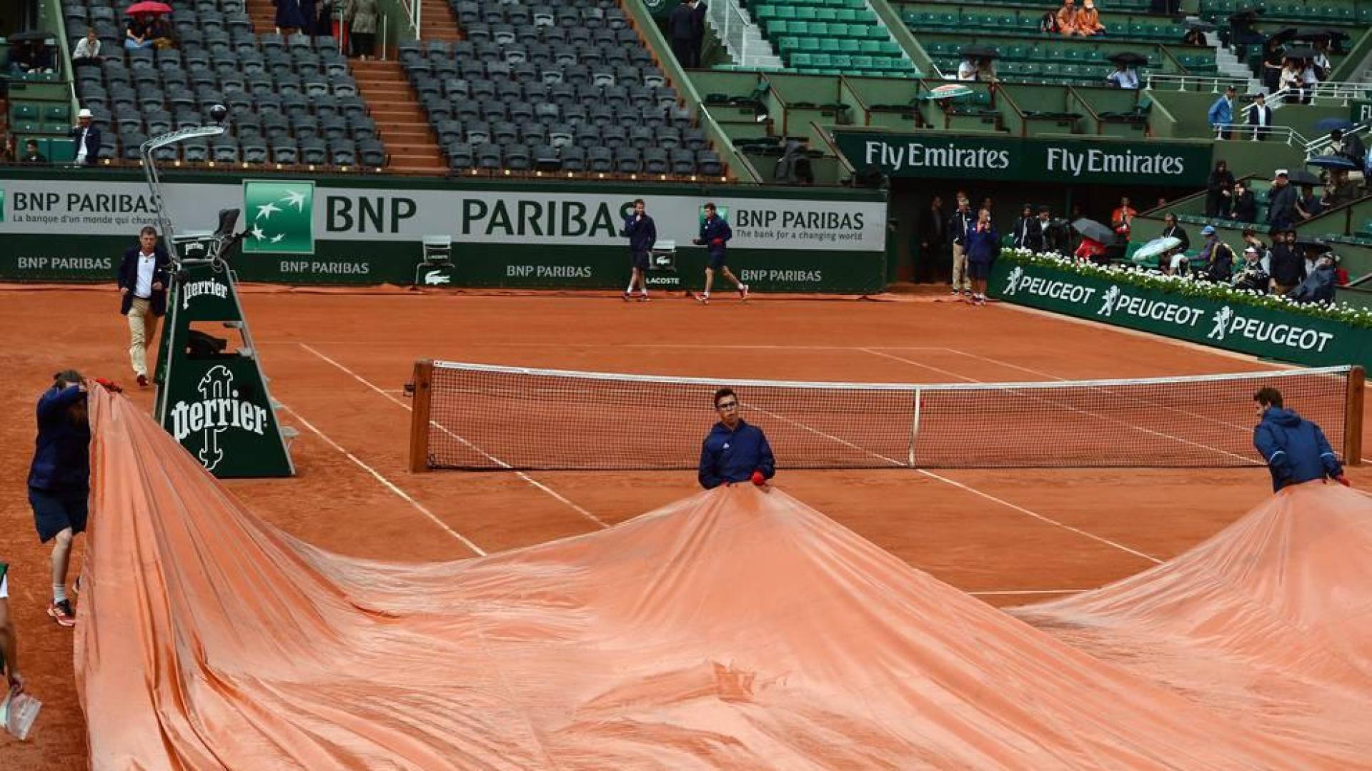 Suspendidos por la lluvia los partidos Nadal-Schwartzman y Cilic-Del Potro