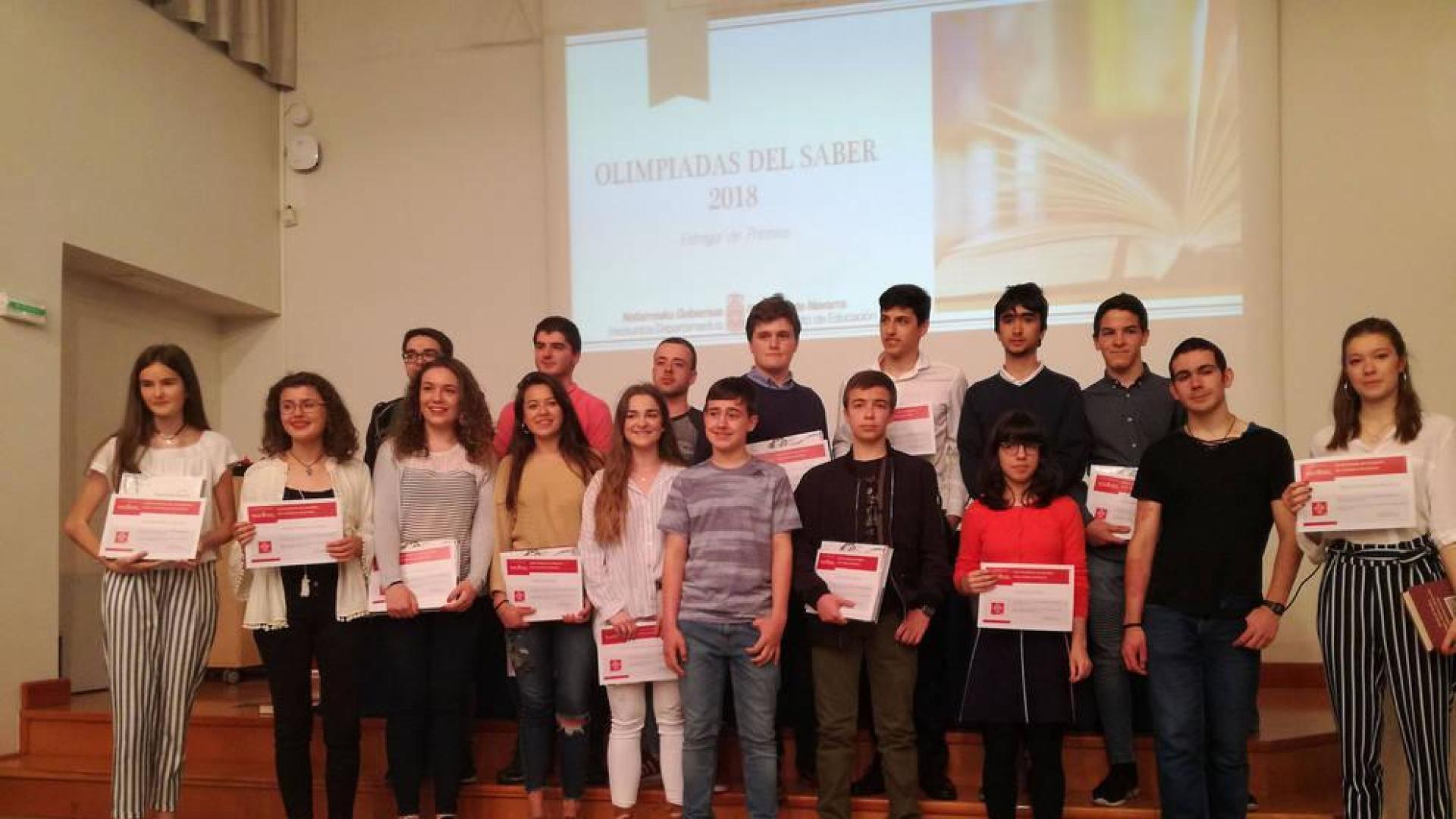 Reconocimiento a los alumnos navarros premiados en las Olimpiadas del Saber