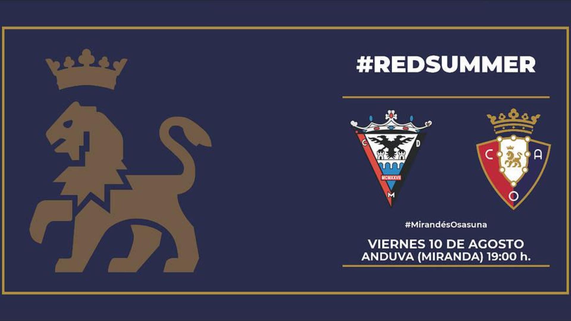 Osasuna cierra un amistoso de pretemporada contra el Mirandés