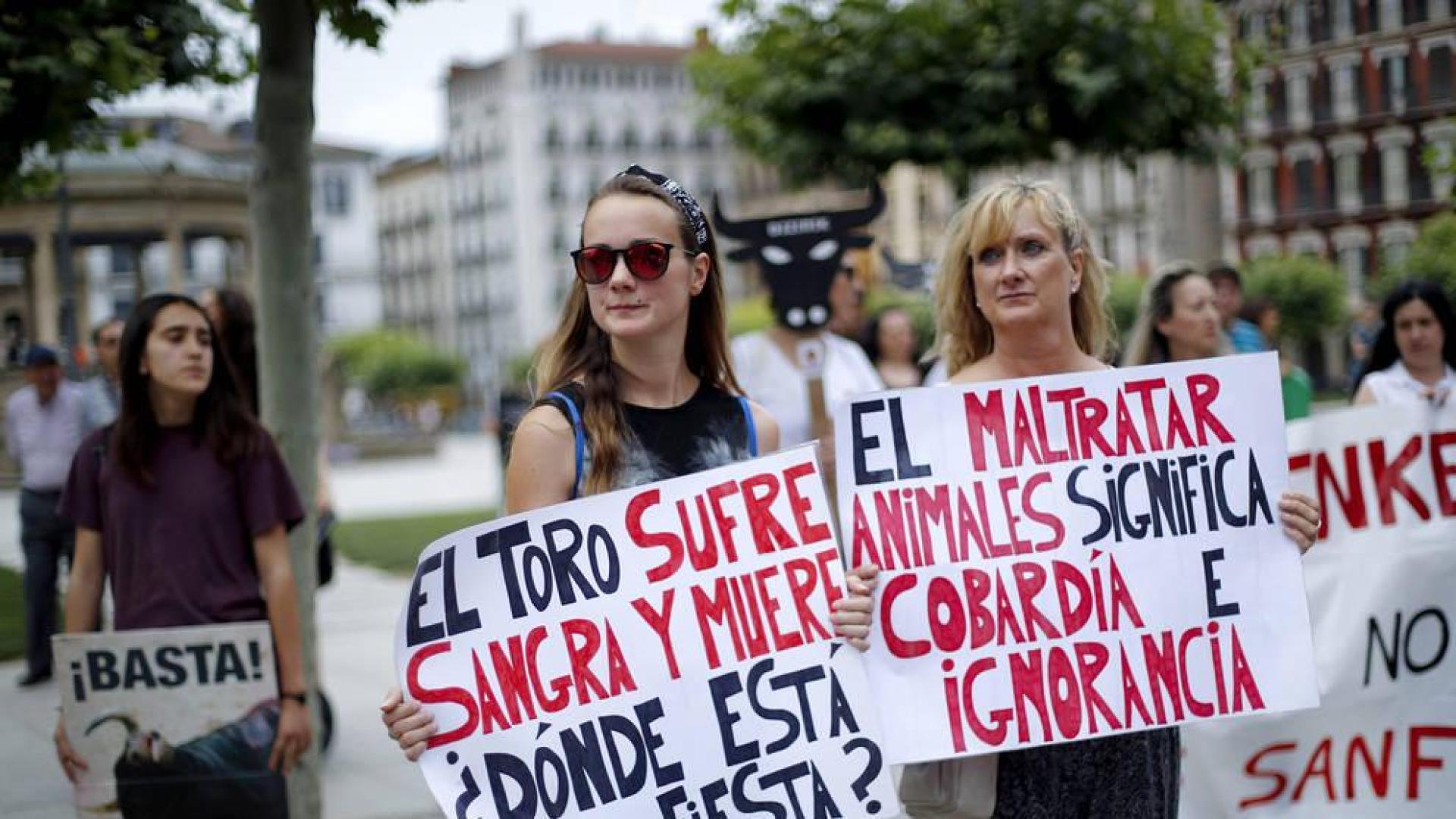 Una manifestación pide en Pamplona unos Sanfermines "libres de maltrato animal"