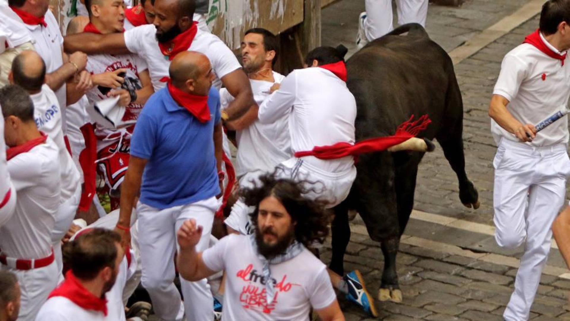 Solo un herido por asta en siete encierros