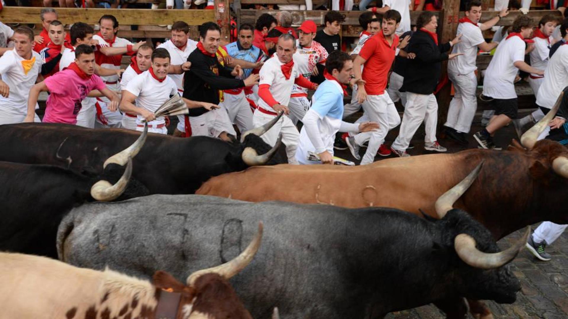 Su primer encierro en Pamplona