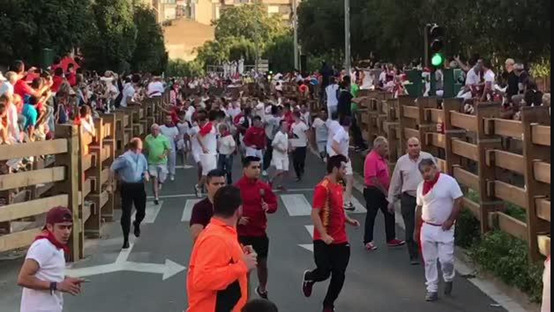 Vídeo del primer encierro de Tudela 2018