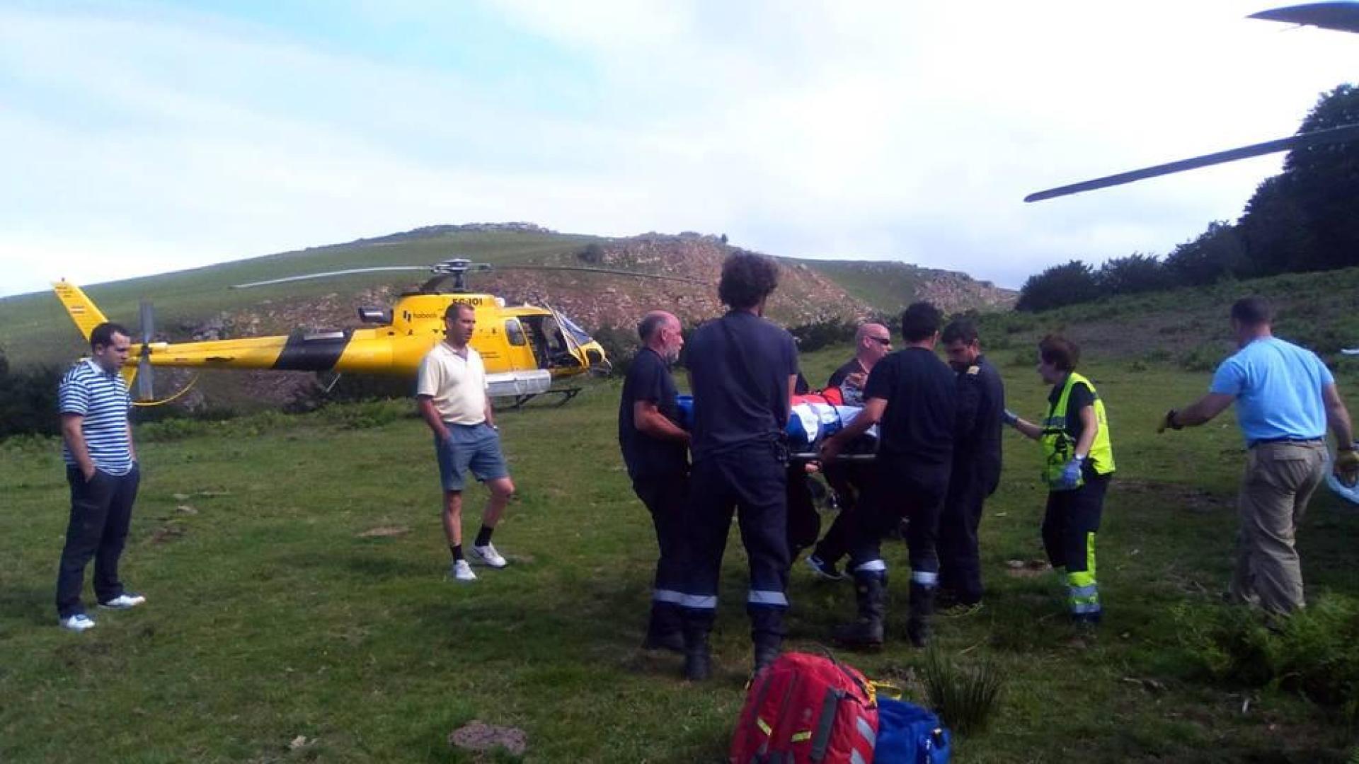 Un leñador, trasladado en helicóptero al CHN tras caerle un árbol en la Ultzama