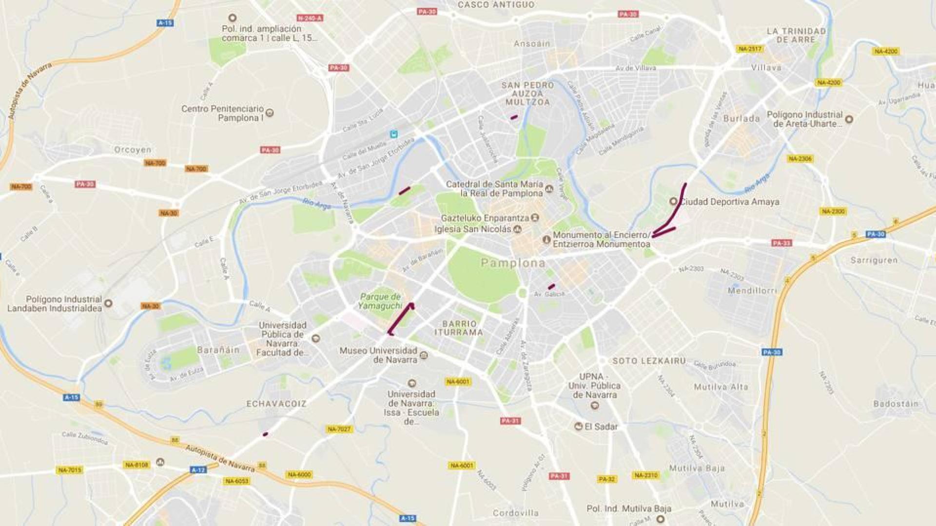 Estos son los cortes de tráfico en Pamplona para este viernes, 3 de agosto