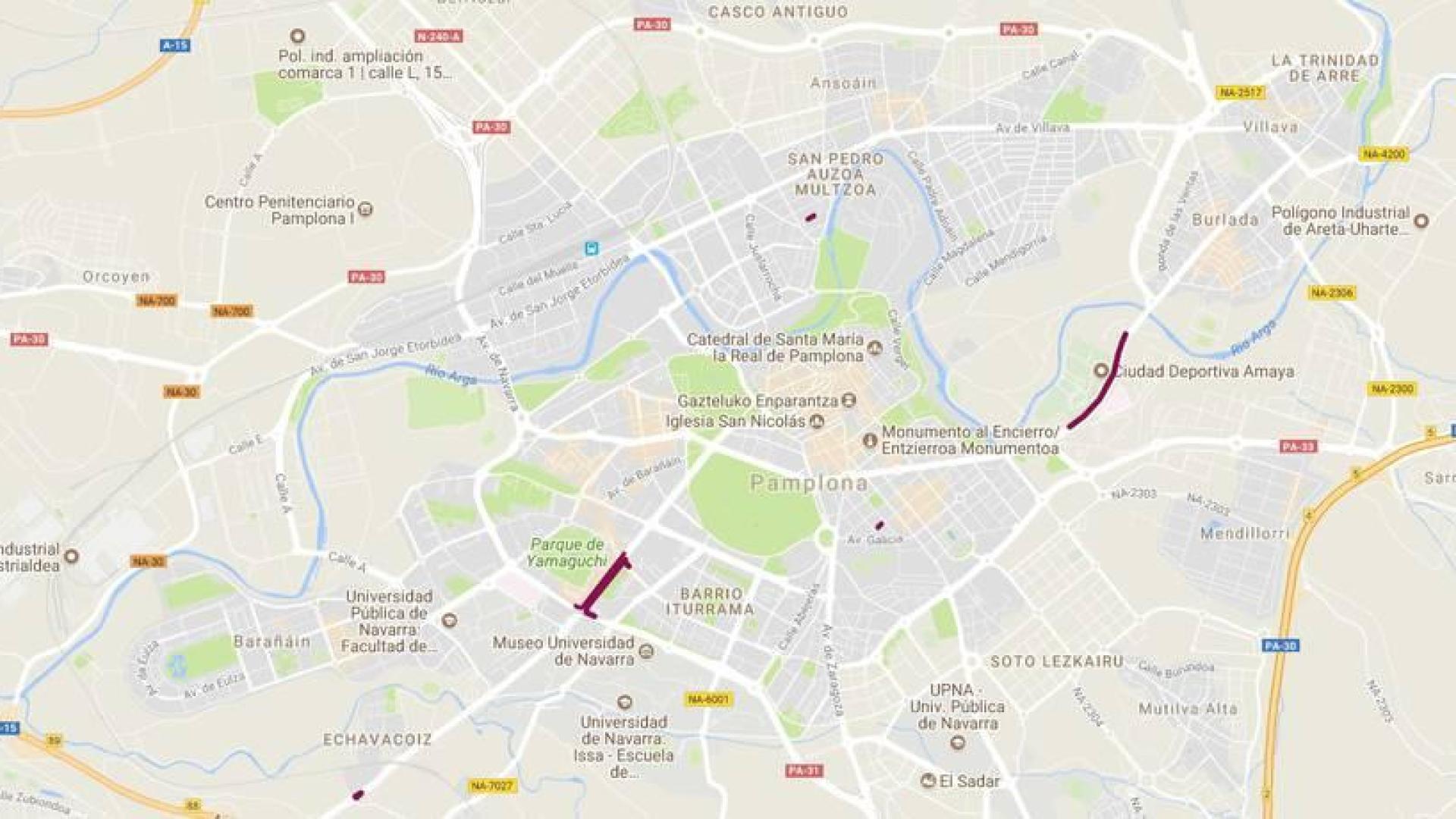 Estos son los cortes de tráfico en Pamplona para este viernes, 4 de agosto