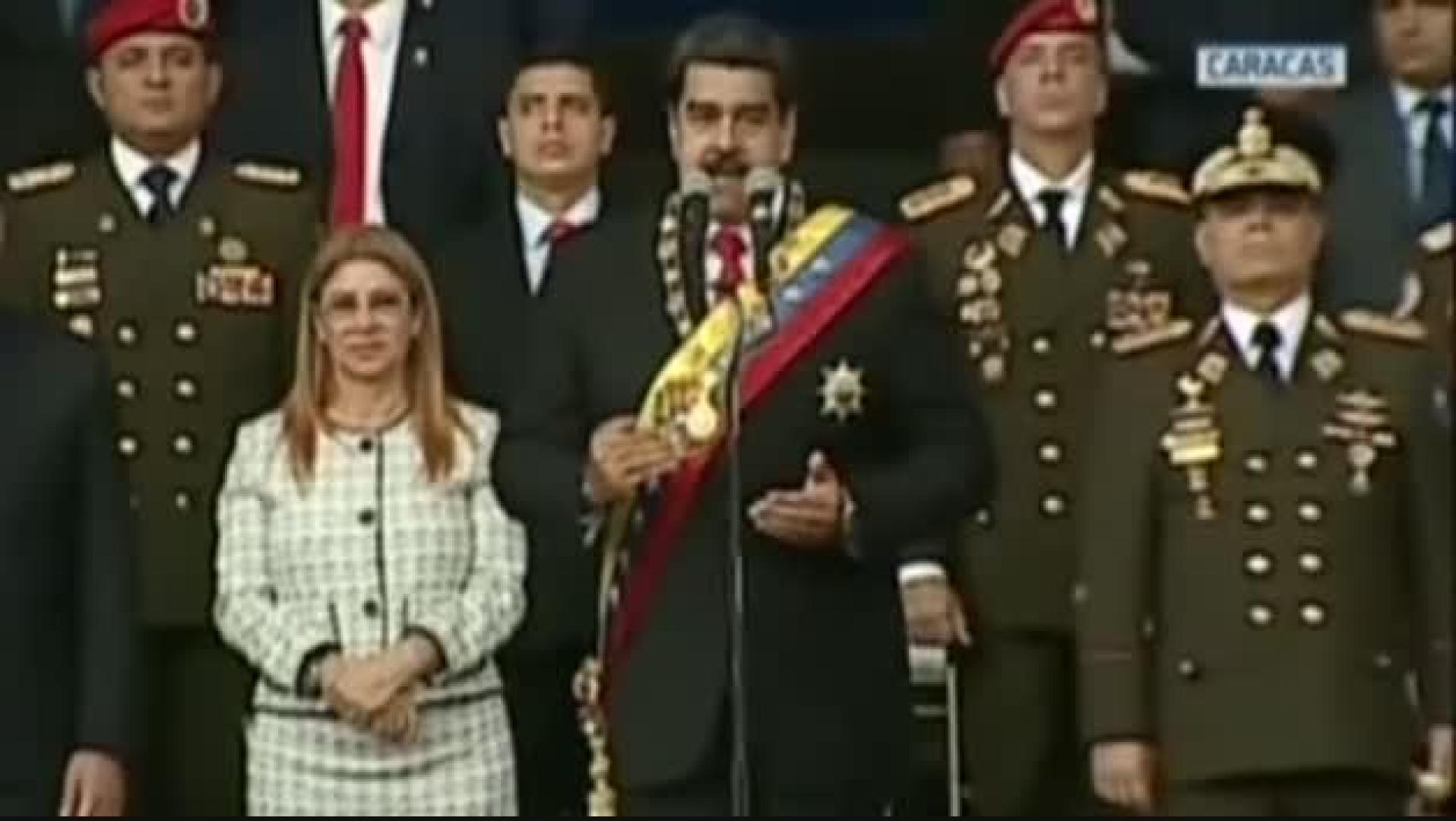 Momento del ataque denunciado por Maduro