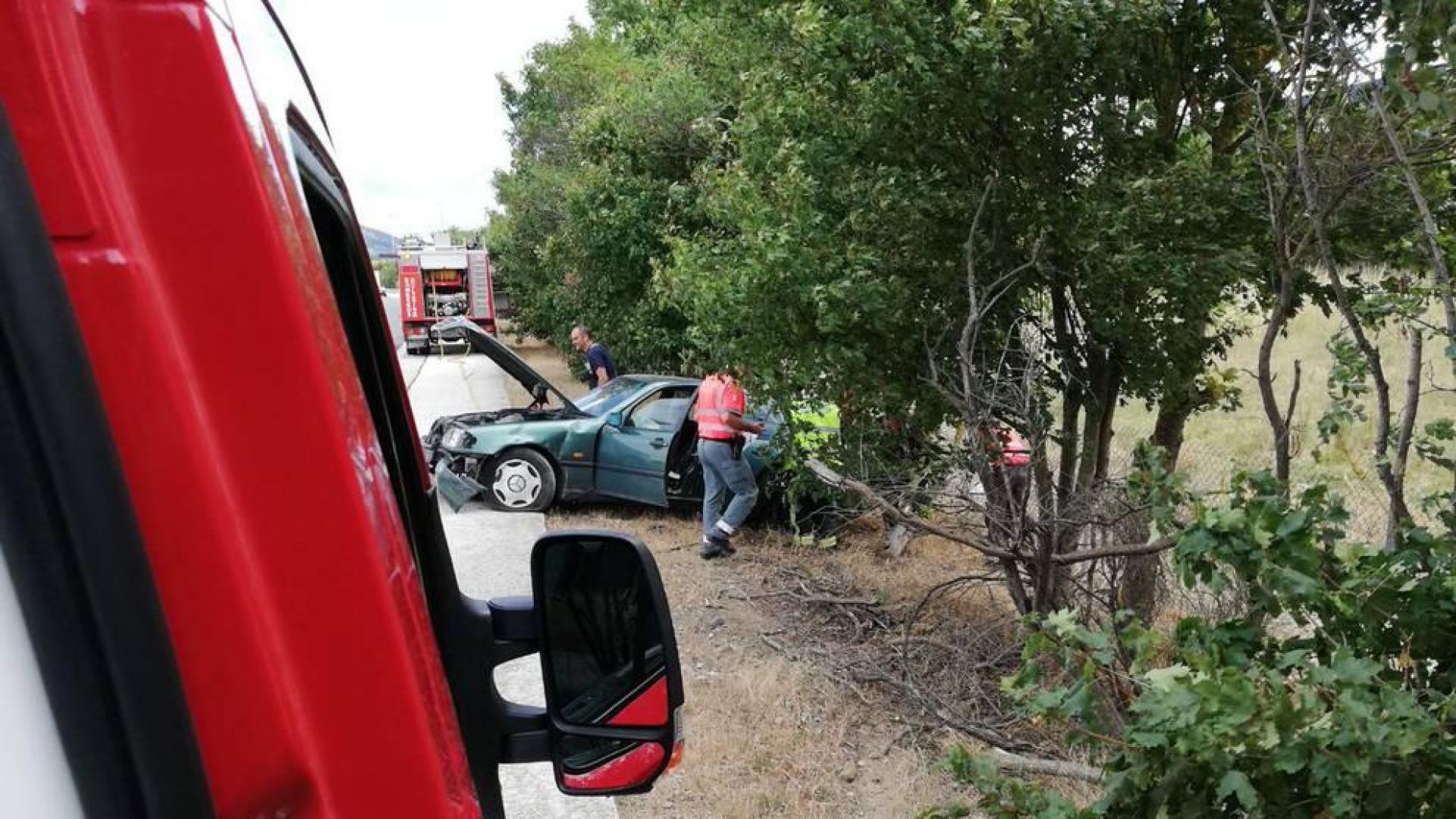 Un herido por salida de la via en Arazuri