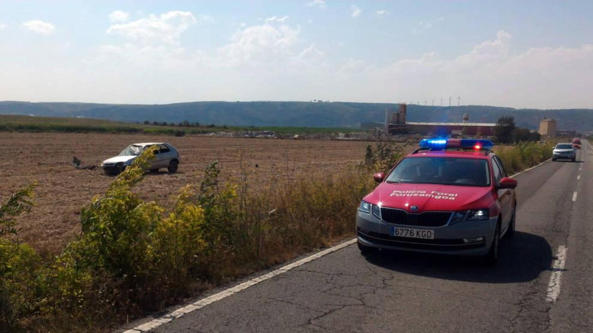 Una mujer herida en un accidente de tráfico en Falces