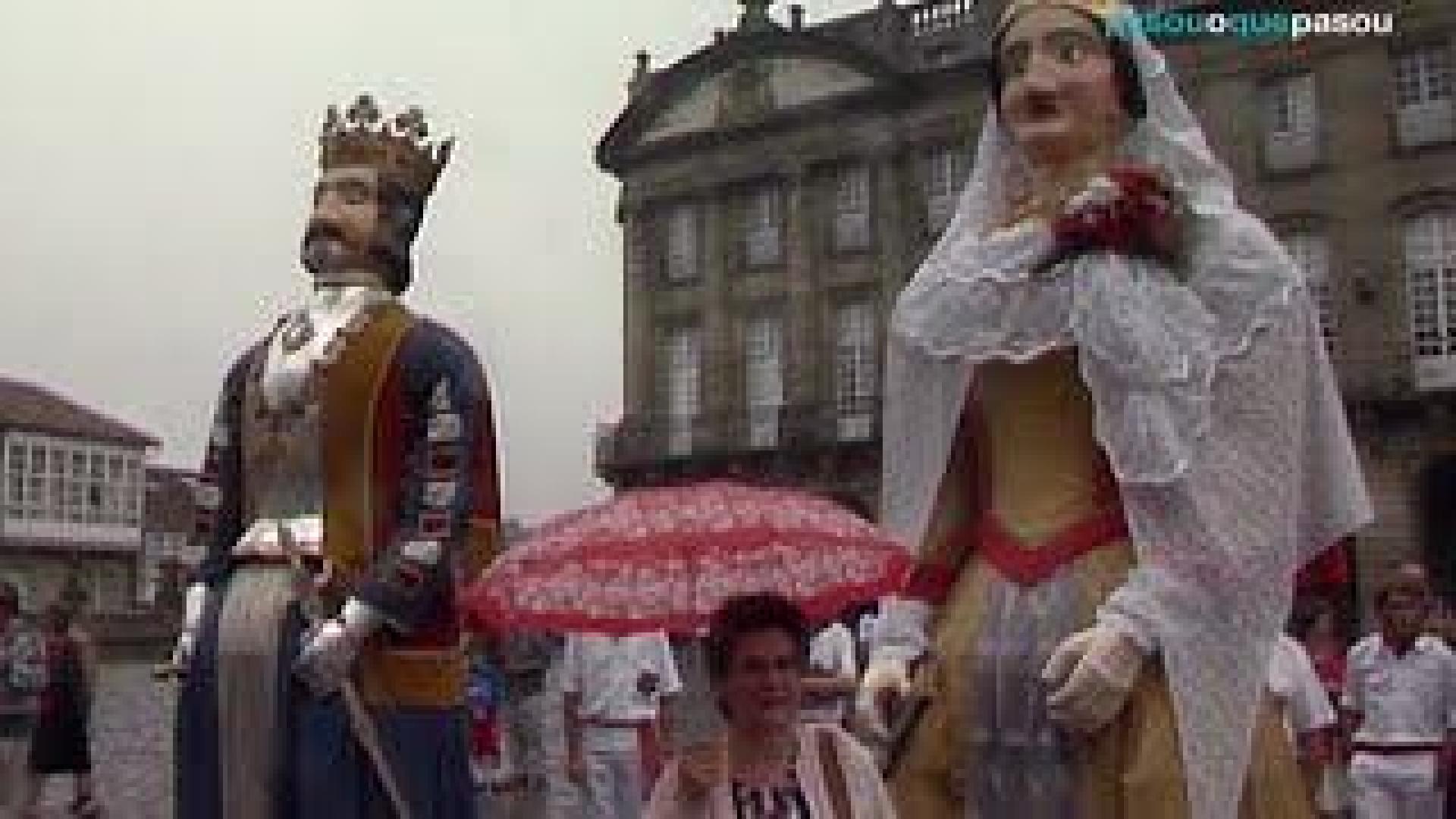 El viaje de los gigantes de Pamplona a Santiago en 1988