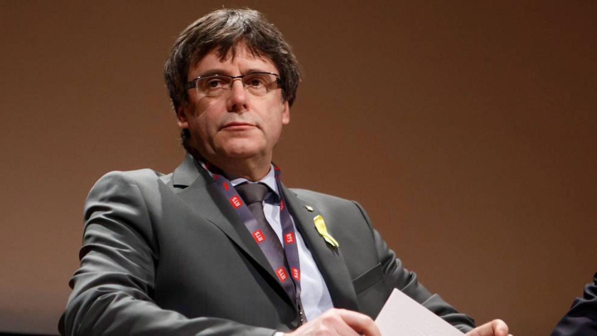 Carles Puigdemont en un debate sobre el "Derecho de autodeterminación" en el Festival de Cine y Foro Internacional de Derechos Humanos (FFIDH), en Ginebra.