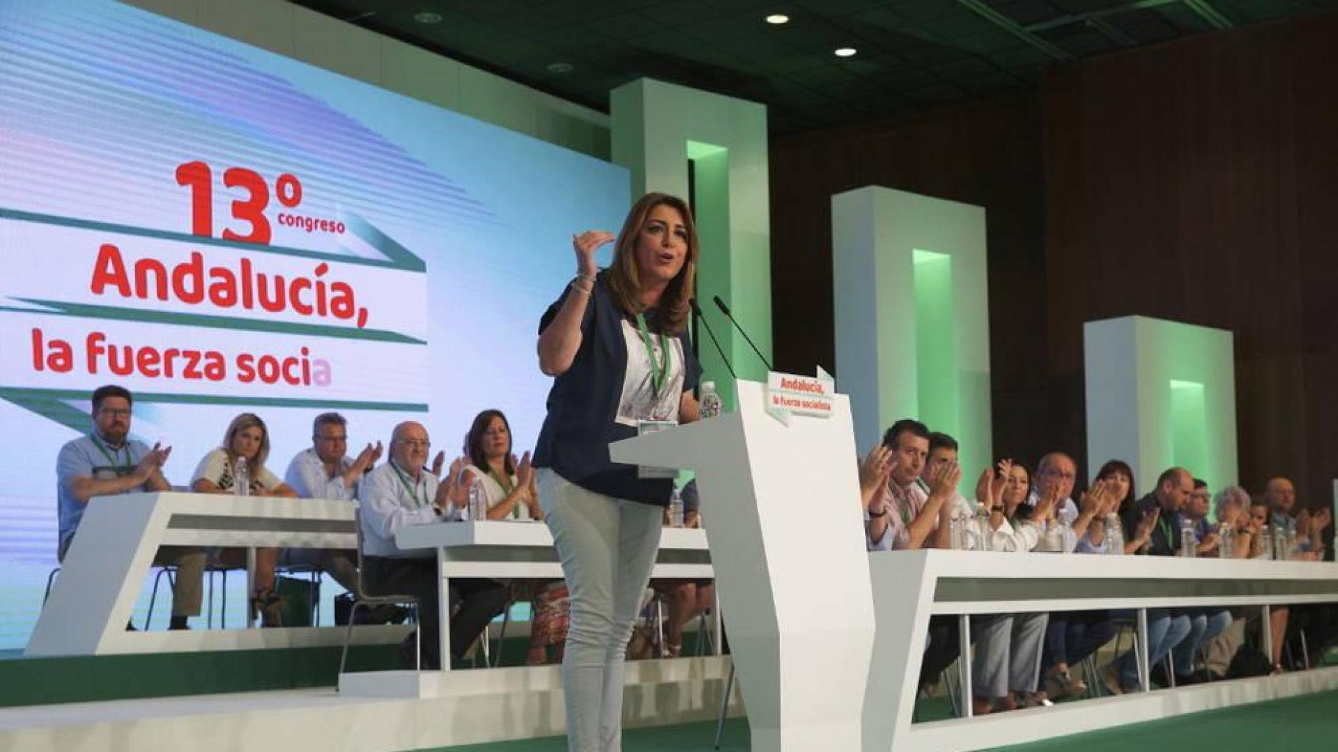 La presidenta andaluza y secretaria general del PSOE-A, Susana Díaz, durante su intervención en el 13 Congreso del PSOE Andaluz.