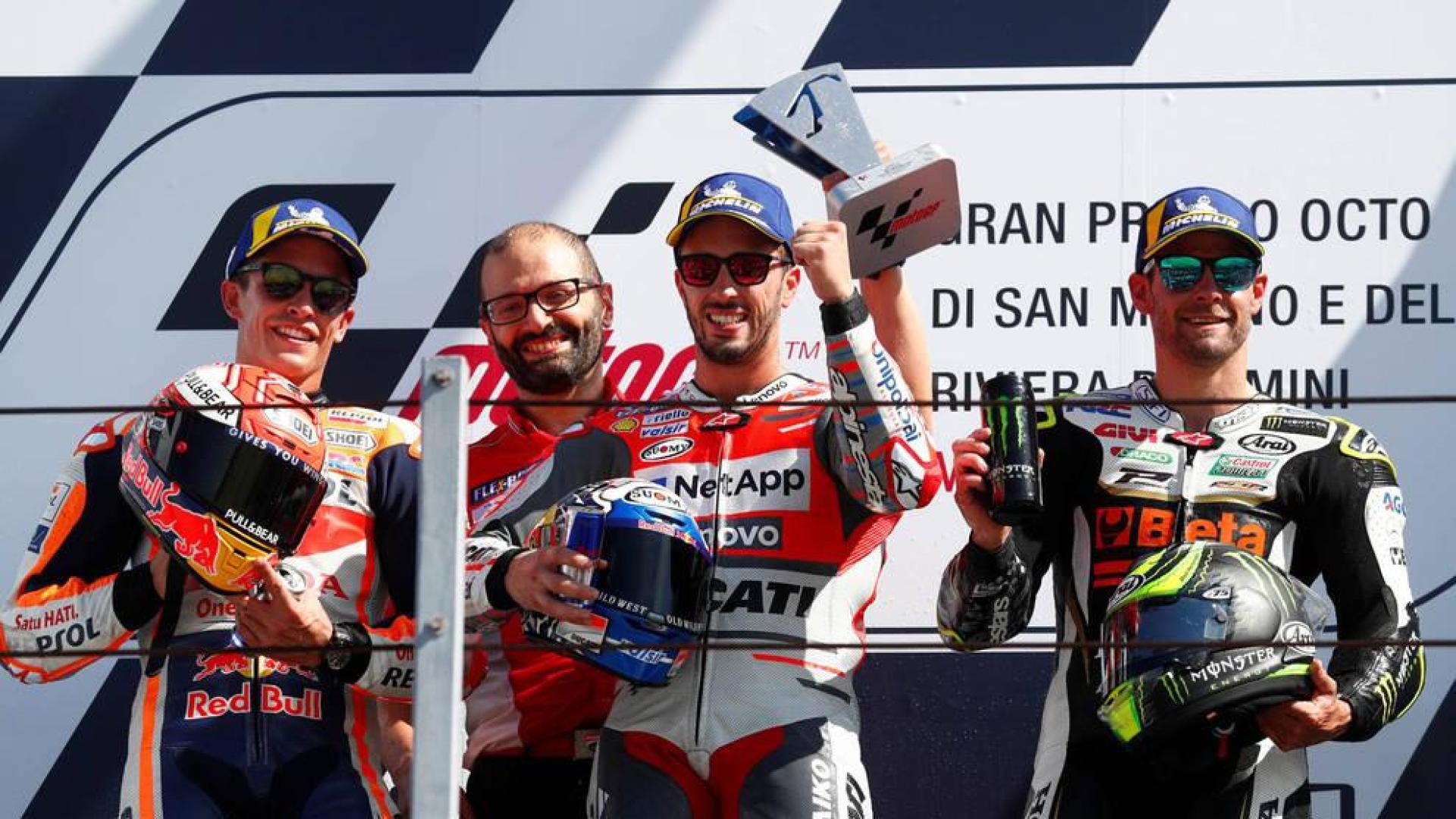 Dovizioso gana en San Marino y Márquez aumenta su ventaja en la general