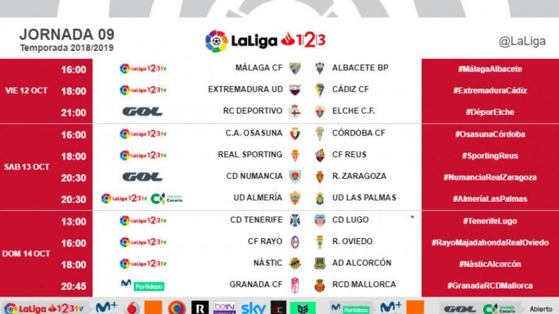 Osasuna repetirá horario contra Córdoba y Oviedo: sábado, 16 horas