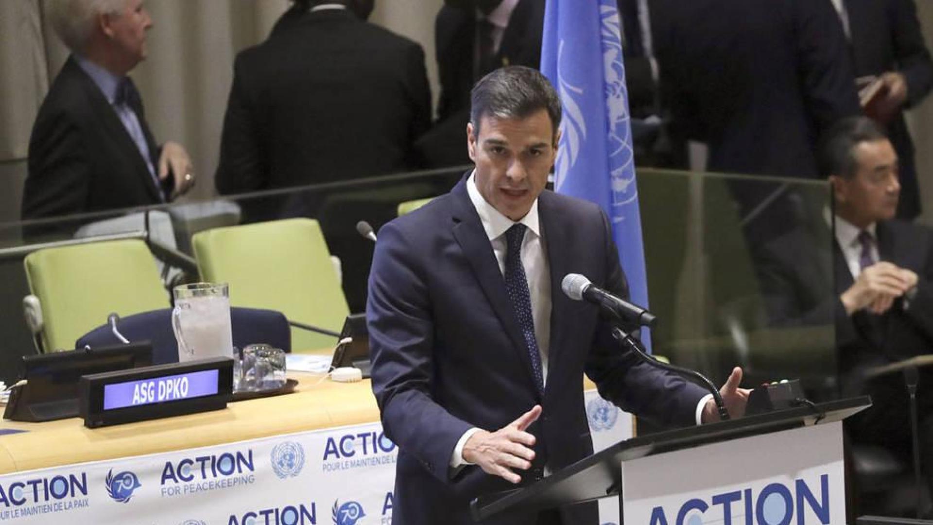 Sánchez asegura en Nueva York que su Gobierno es fuerte y estará hasta 2020