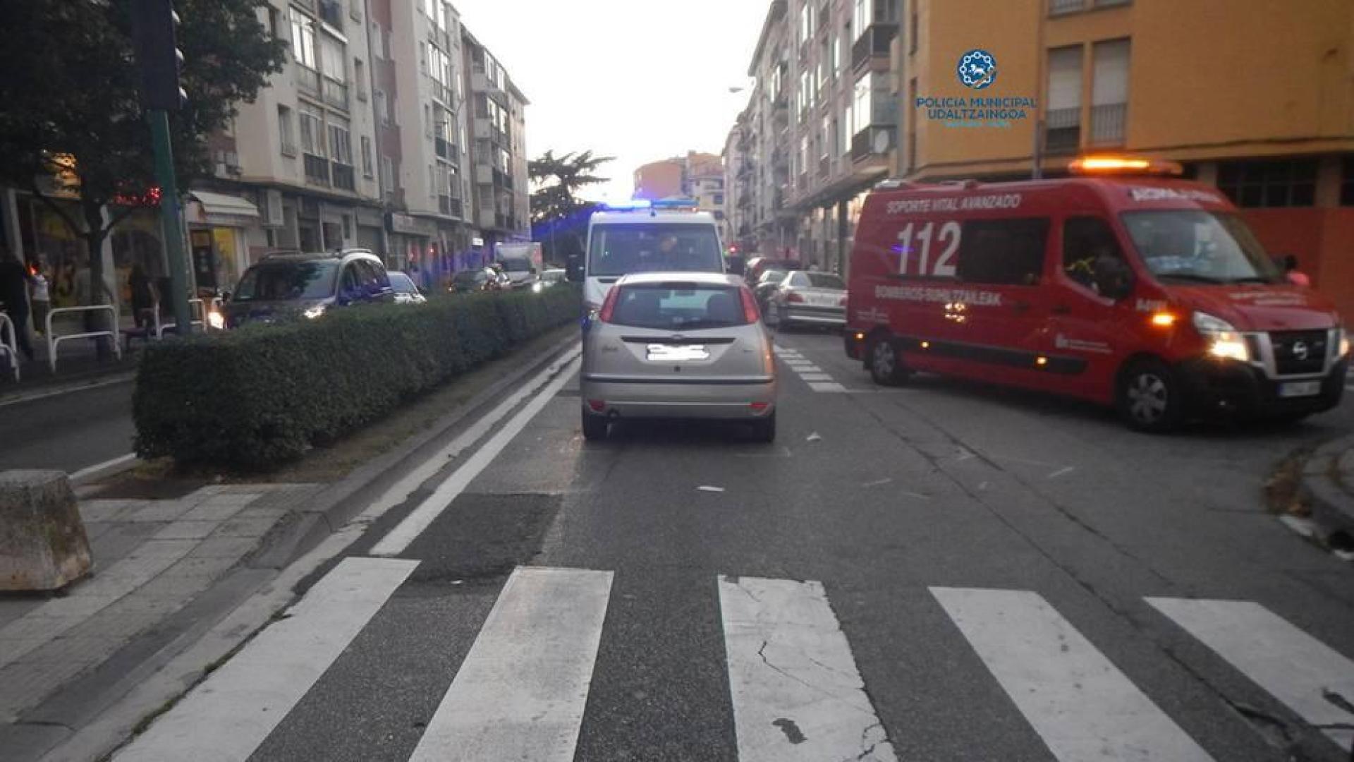 Herida una ciclista en un accidente ocurrido en un paso de peatones en Pamplona