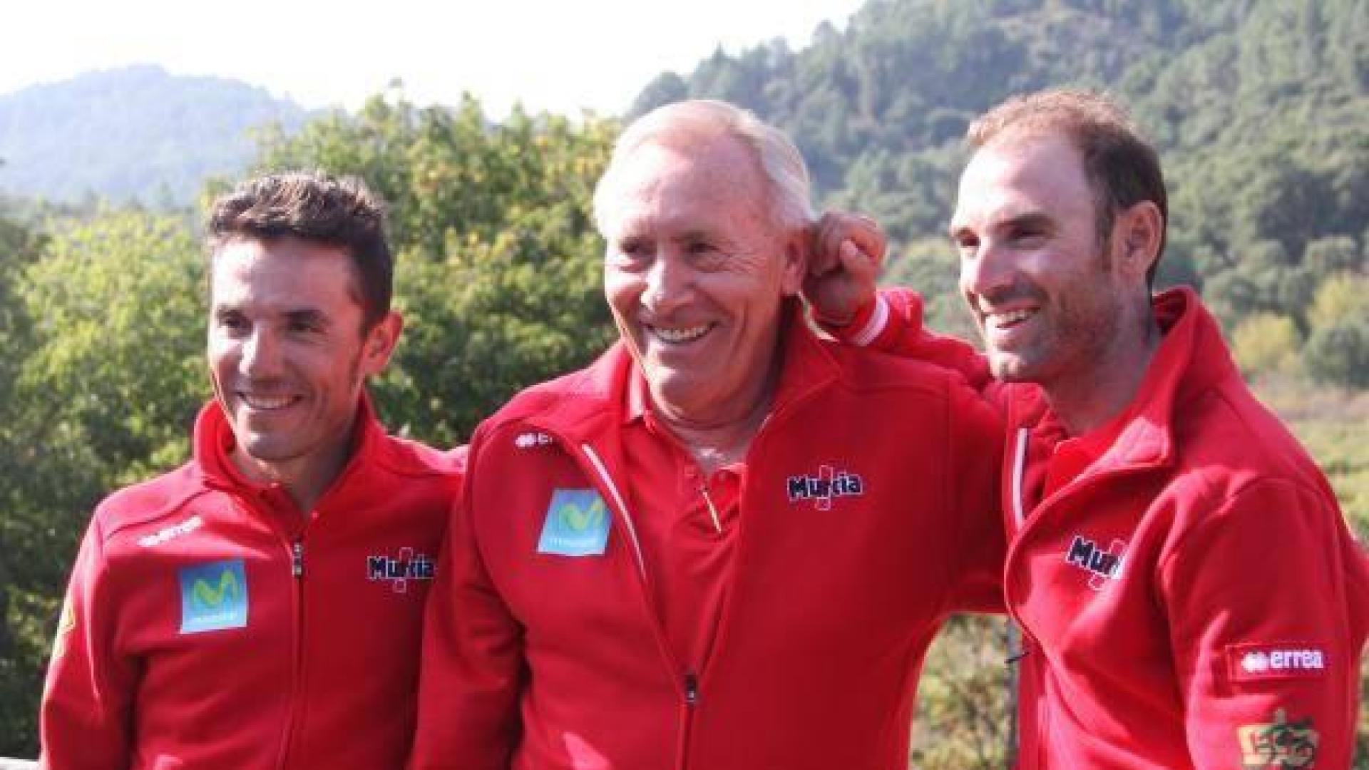 Purito y Valverde, junto al seleccionador Mínguez.