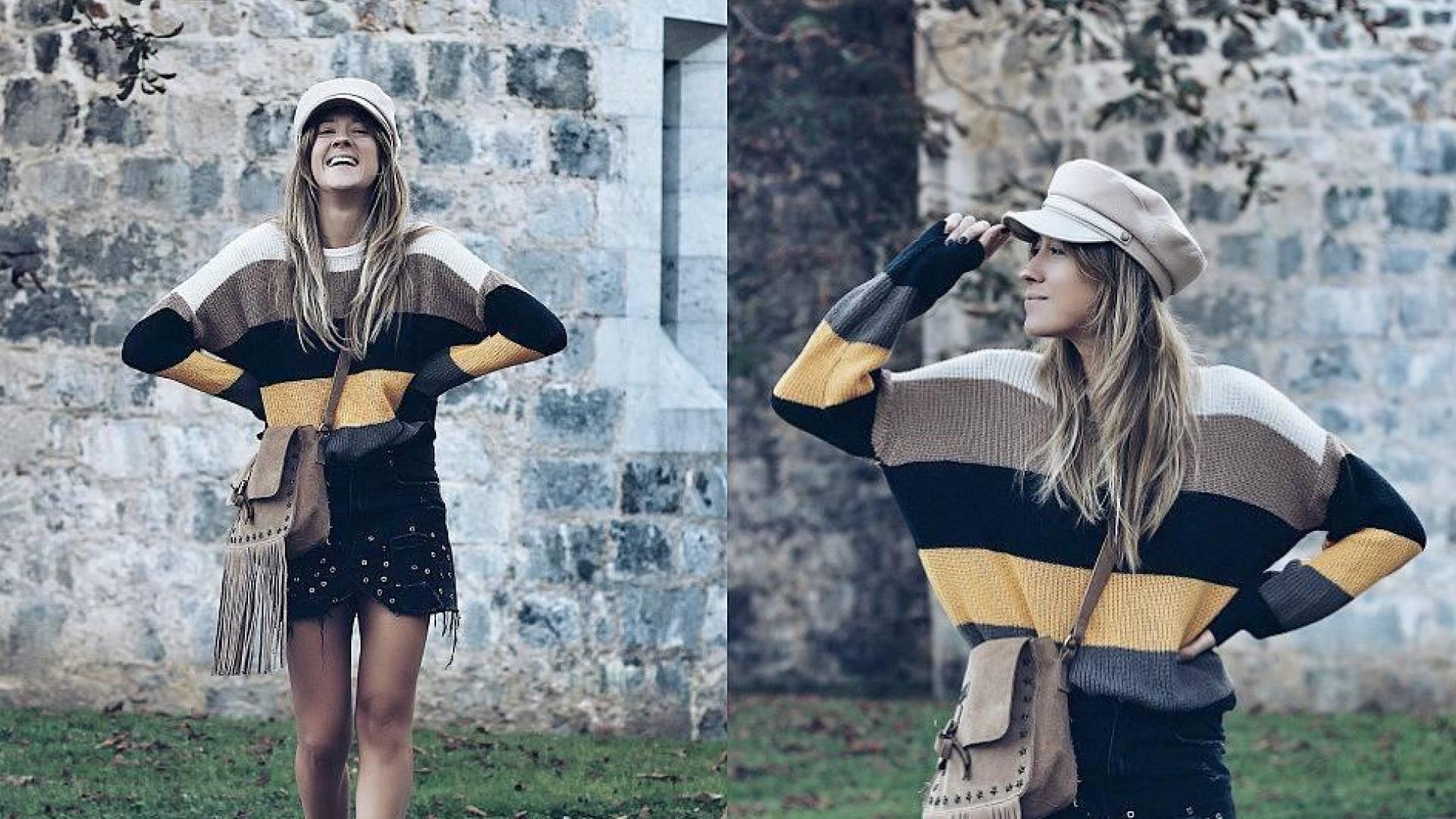 Look con falda negra para entretiempo