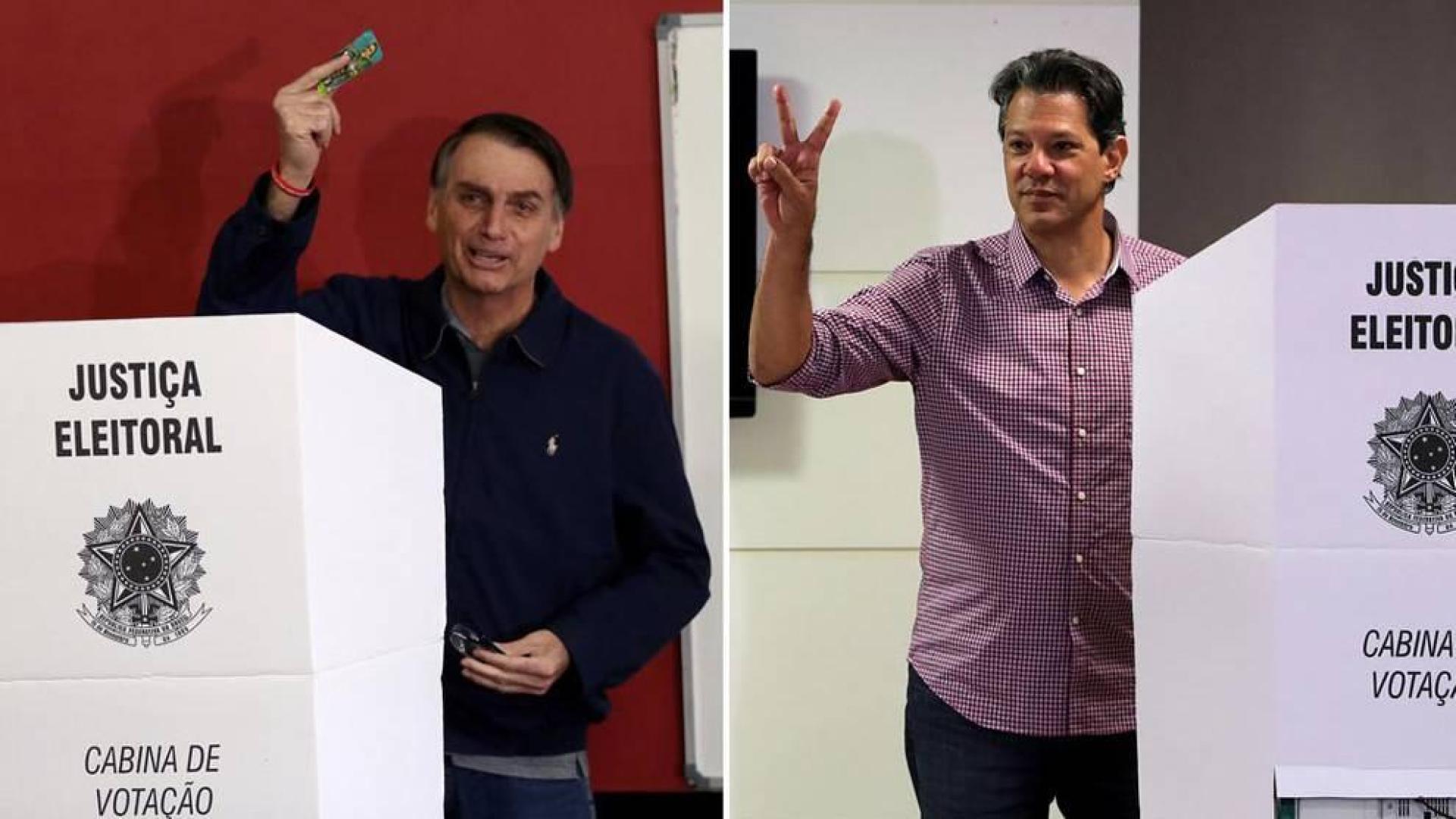 Bolsonaro y Haddad niegan intenciones de llegar al poder en Brasil a la fuerza