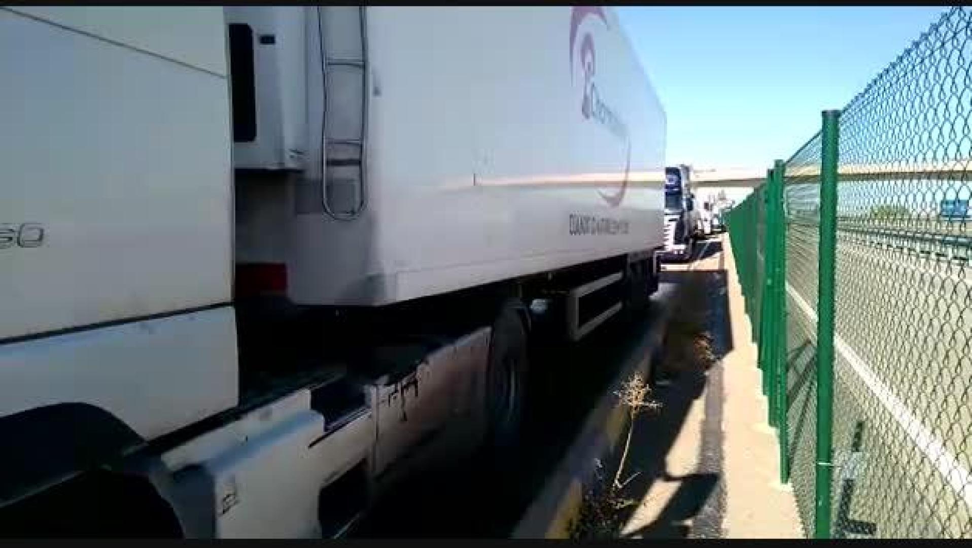 Policía Foral realiza un control a camiones en la Ribera