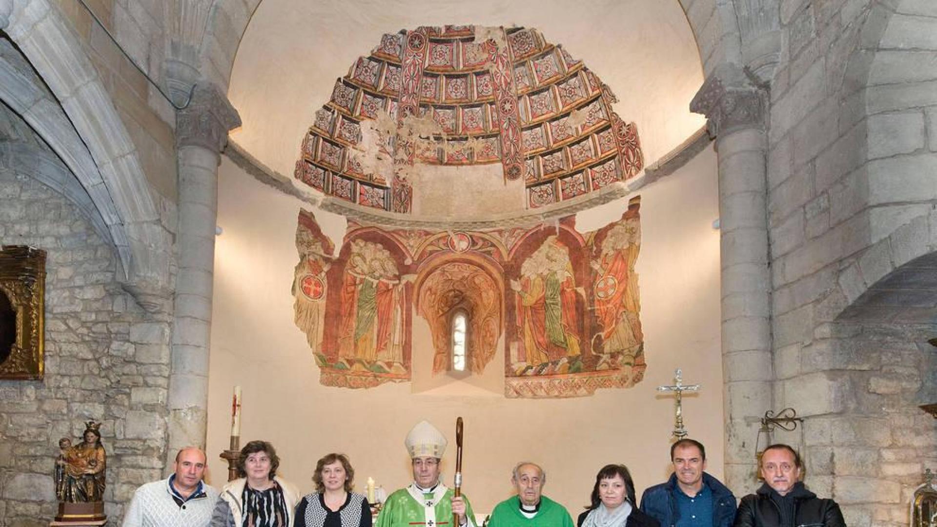 Presentada la reproducción de las pinturas murales de la iglesia de San Martín de Artaiz (Unciti)