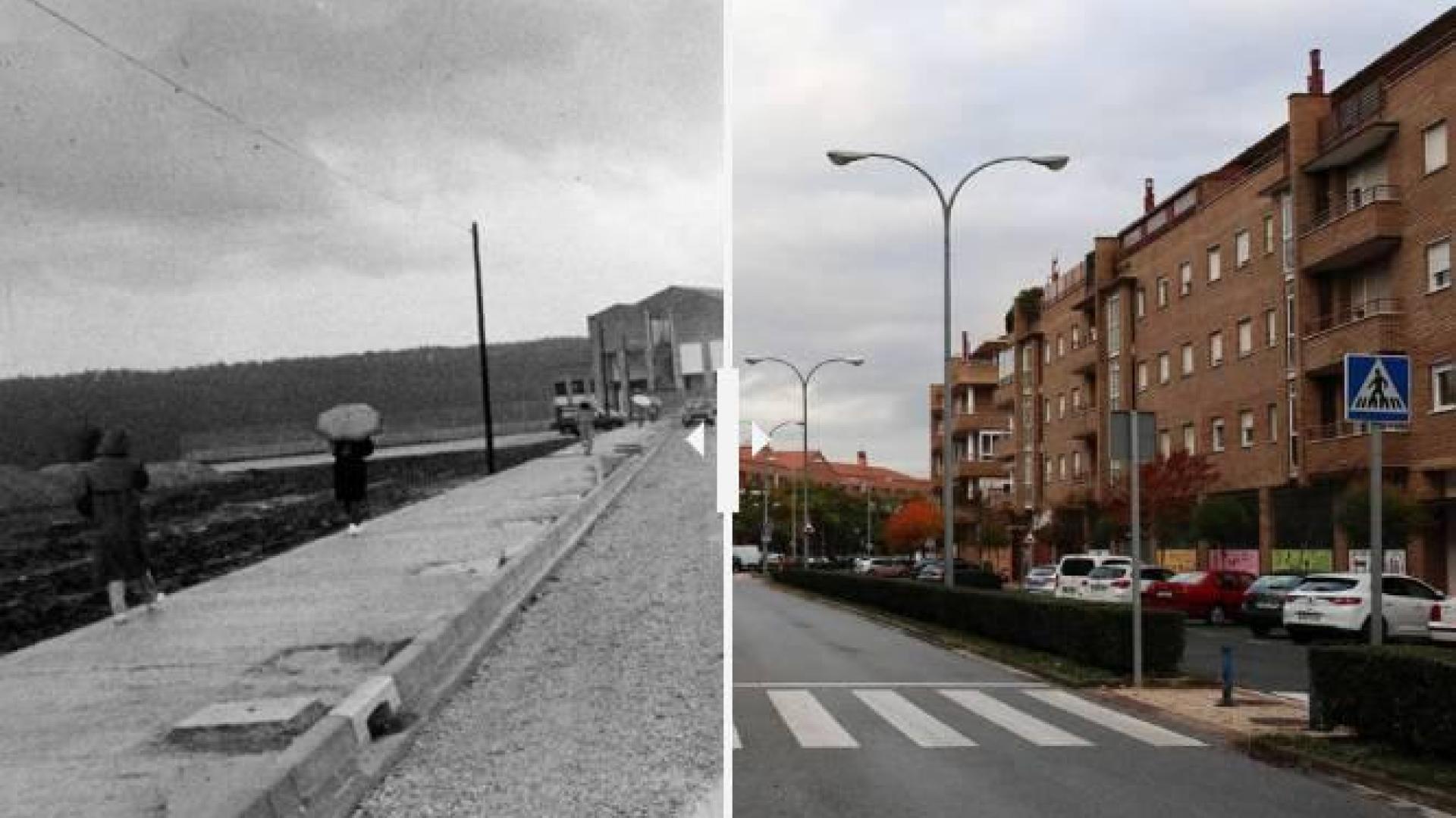 La avenida Eulza de Barañáin en 1988 y en 2018.