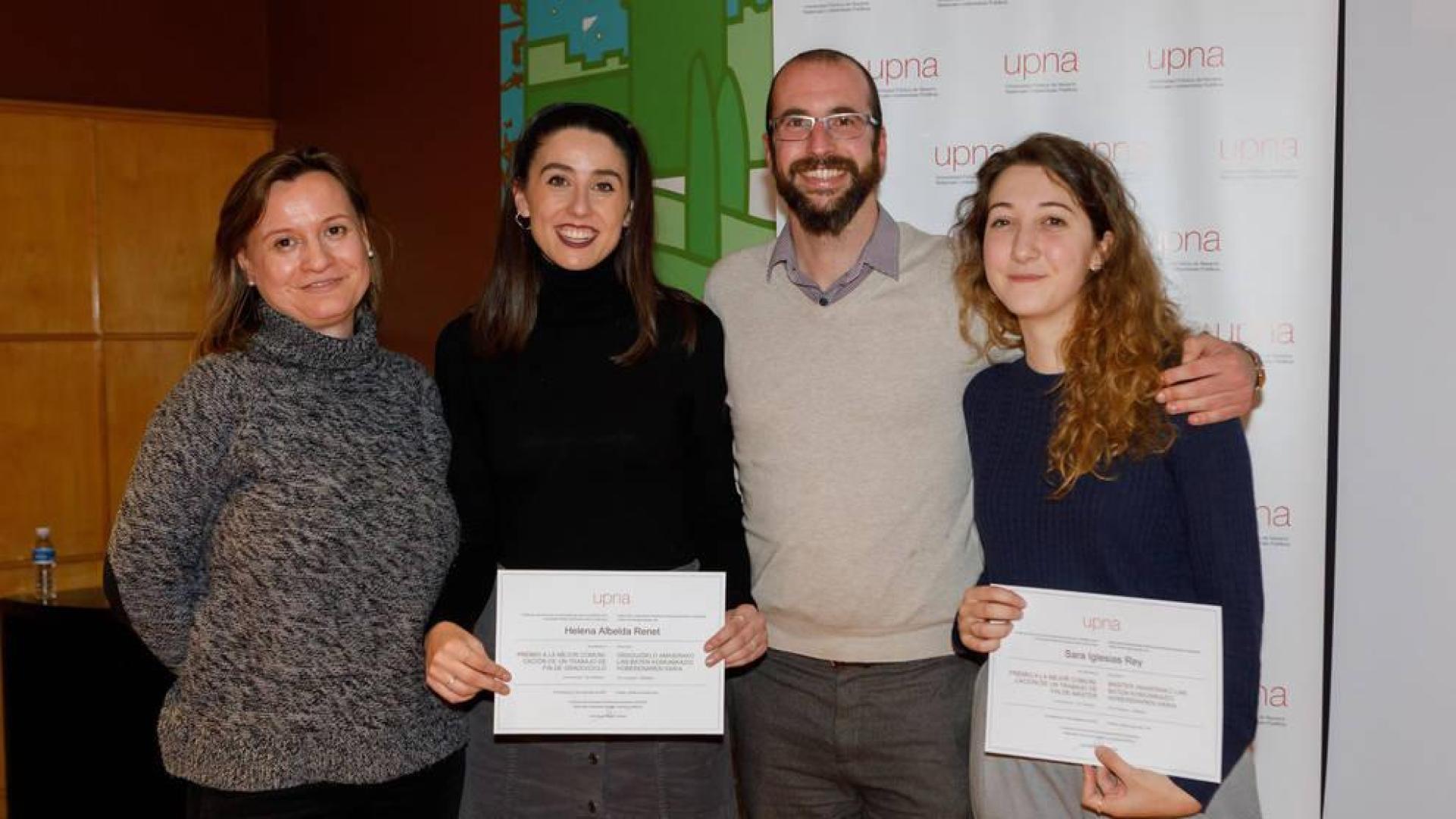 Sara Iglesias y Helena Albelda ganan el concurso 'En 3 Minutos' de la UPNA