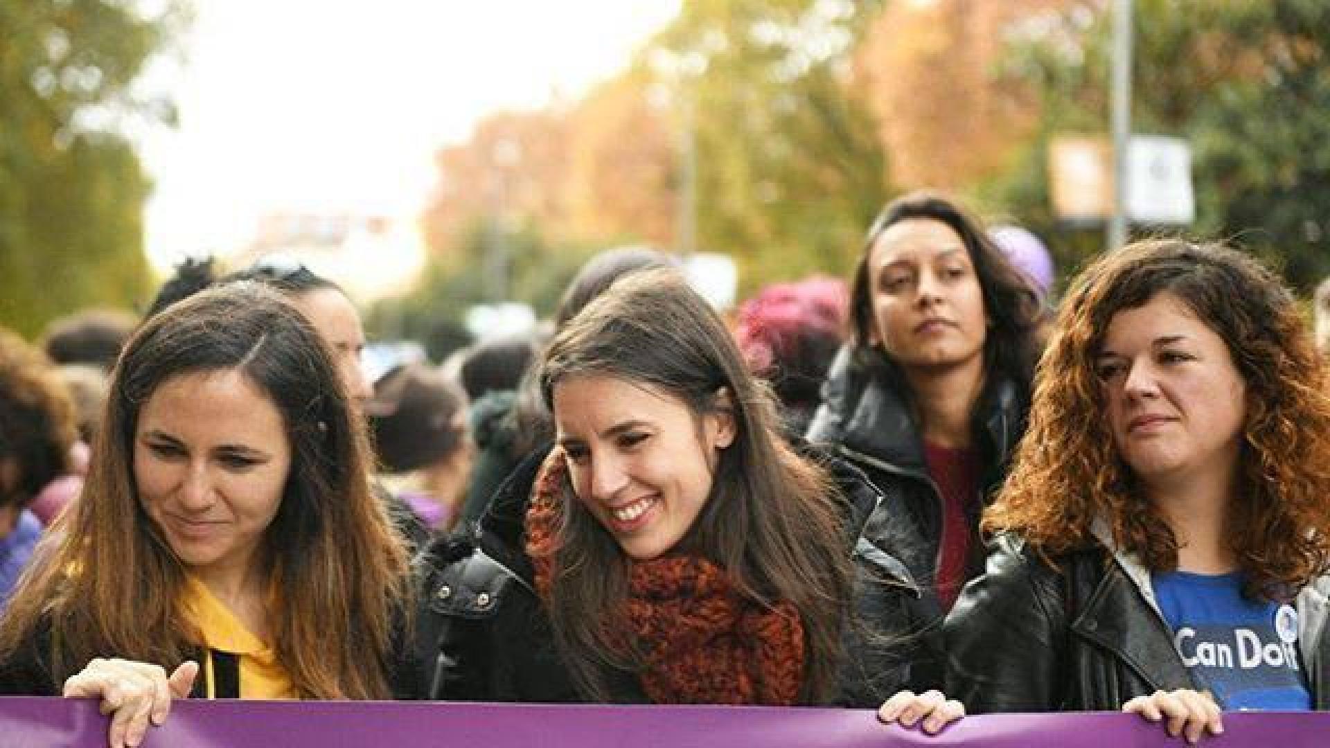 Irene Montero, en la manifestación contra la Violencia de Género.
