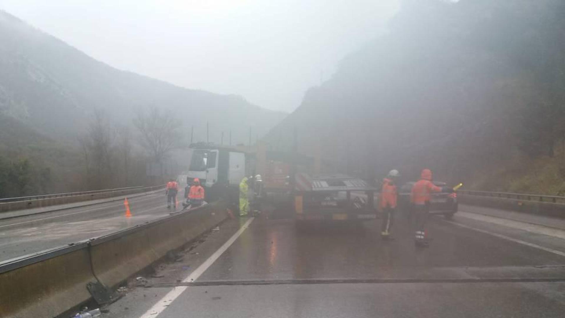 Cortes en la A15 por un accidente a la altura de Irurtzun
