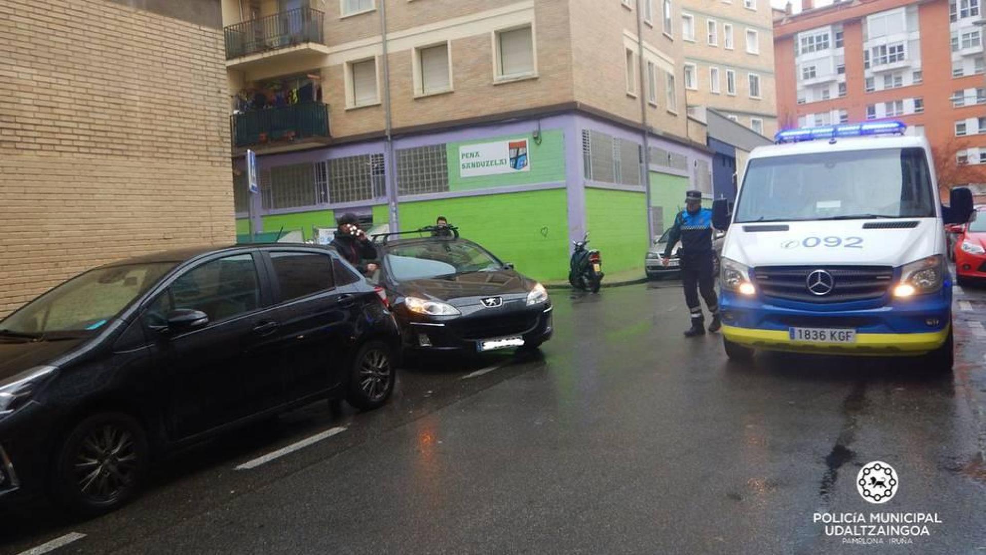 El lugar del atropello en el barrio pamplonés de San Jorge