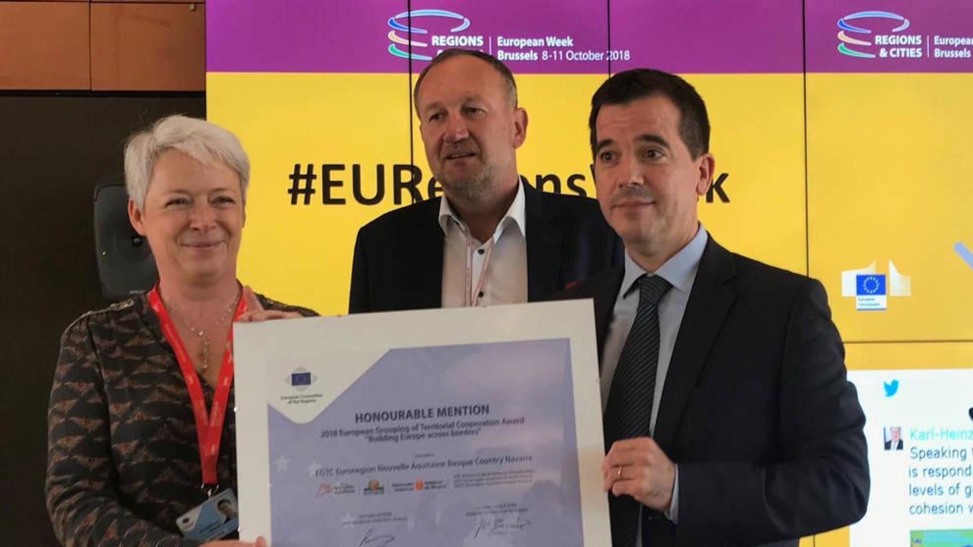 Premian en Europa el proyecto Transfermuga de Navarra, Aquitania y País Vasco