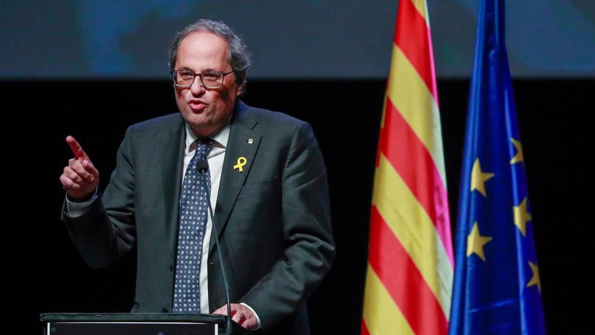 Quim Torrá, durante el evento de presentación en Bruselas del Consejo Catalán para la República.