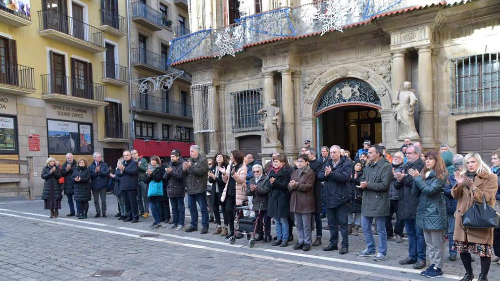 Concentraciones en Pamplona contra la agresión sexista de Barañáin