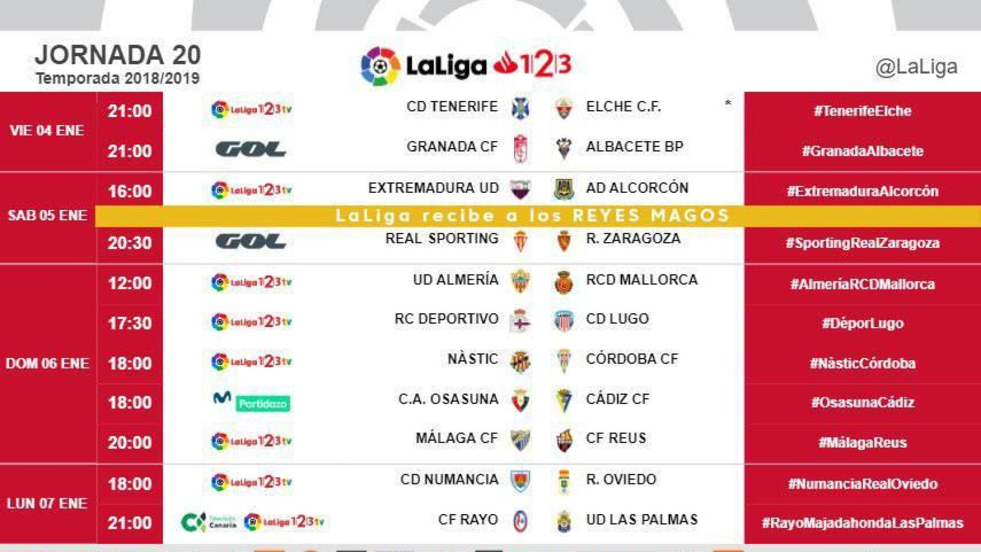 Osasuna recibirá al Cádiz el 6 de enero a las 18 horas