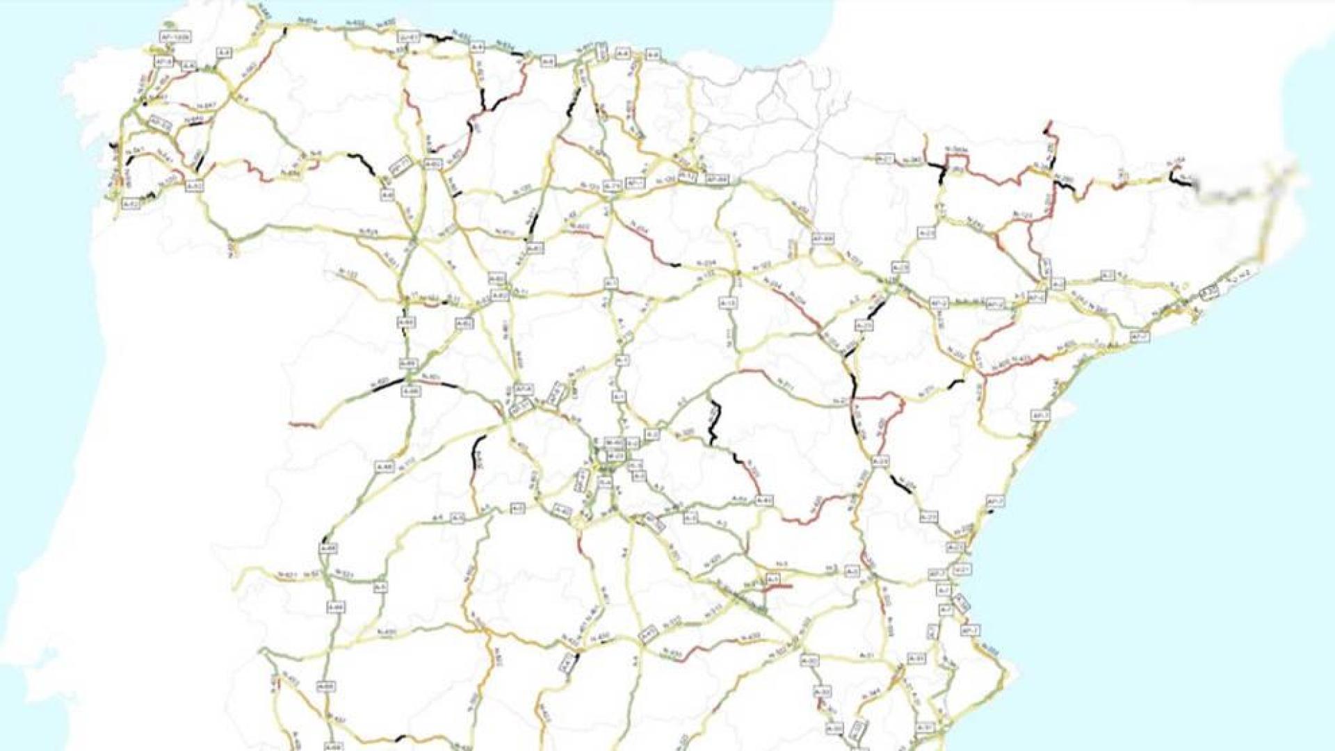 Un estudio refleja los tramos más peligrosos de la red viaria en España