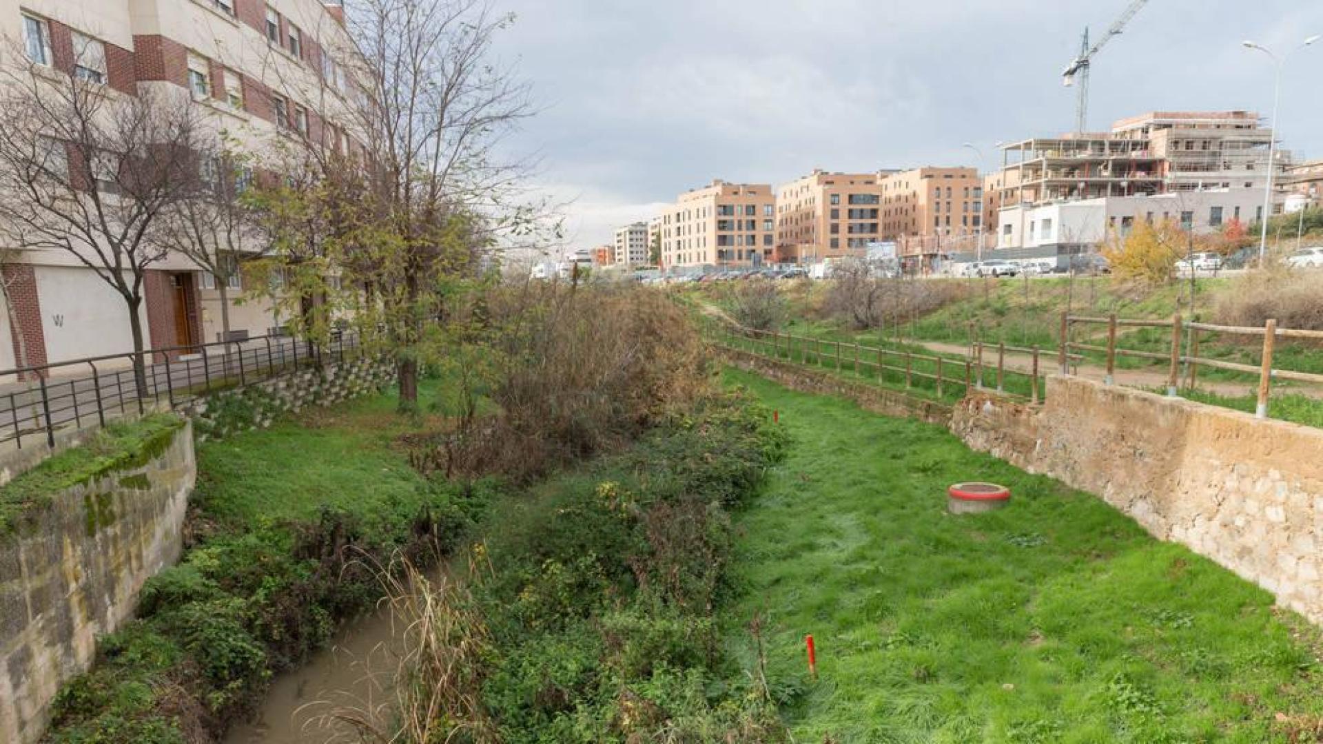 Imagen de la zona en la que se habilitará la ampliación del parque del río Queiles de Tudela.