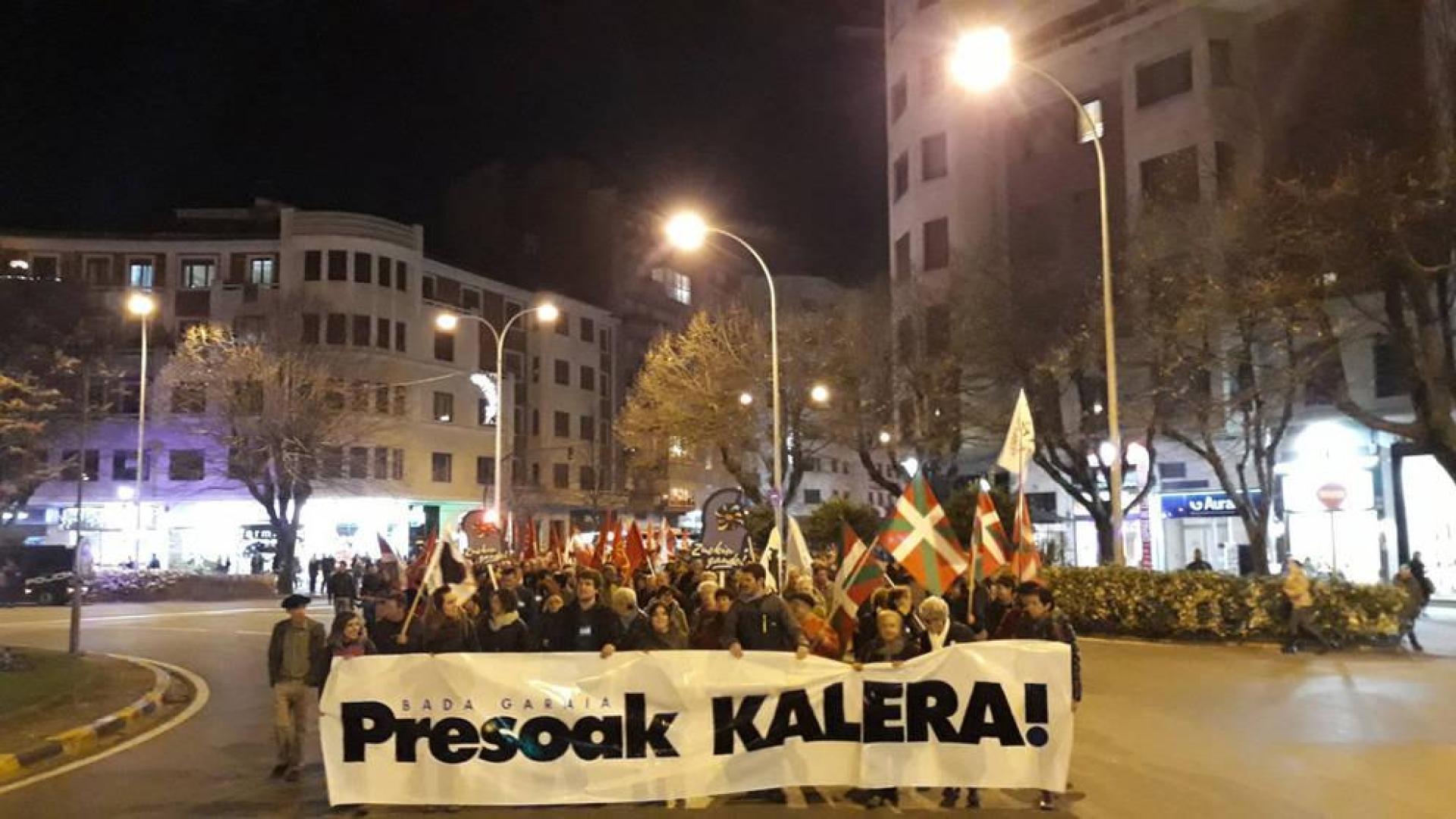Manifestación en Pamplona por la excarcelación de presos y el fin de la dispersión