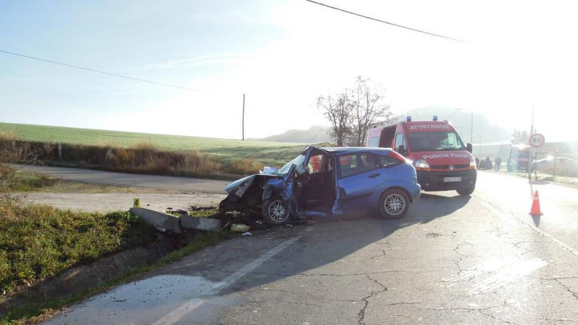 Un fallecido en un accidente de tráfico en la NA-129 a la altura de Los Arcos