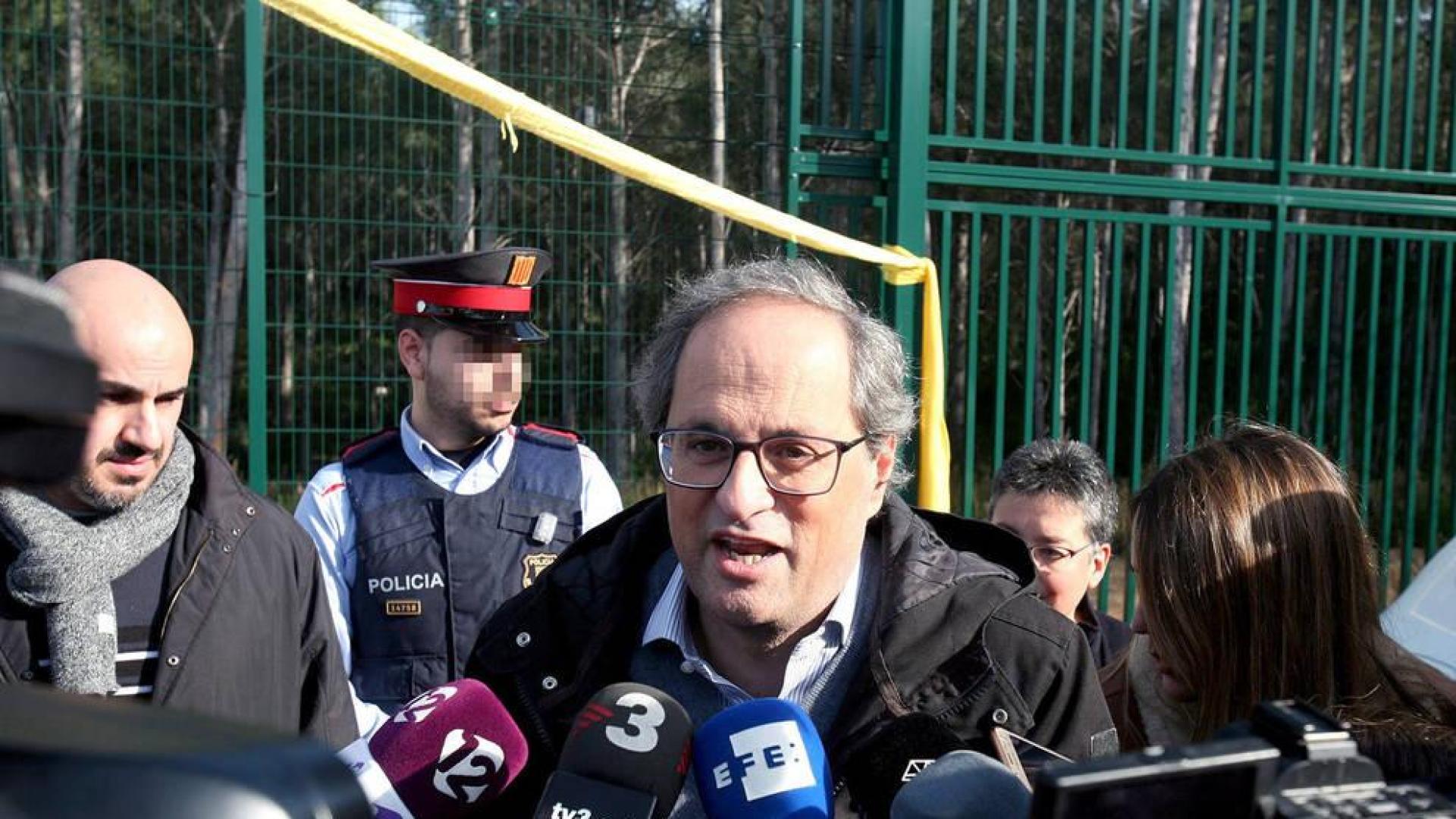 Torra, tras visitar a la expresidenta del Parlament, Carme Forcadell, en el Centro Penitenciario de Mas Enric.