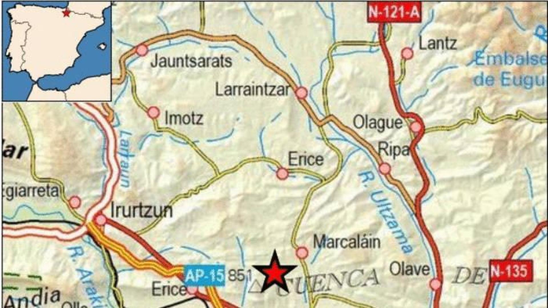 Registrado esta madrugada un terremoto de 2,2 grados con epicentro en Juslapeña