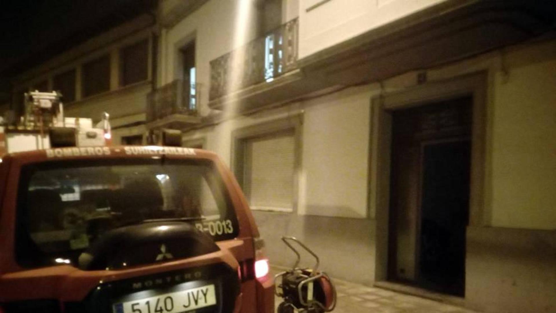 Portal de la vivienda de Olite afectada.
