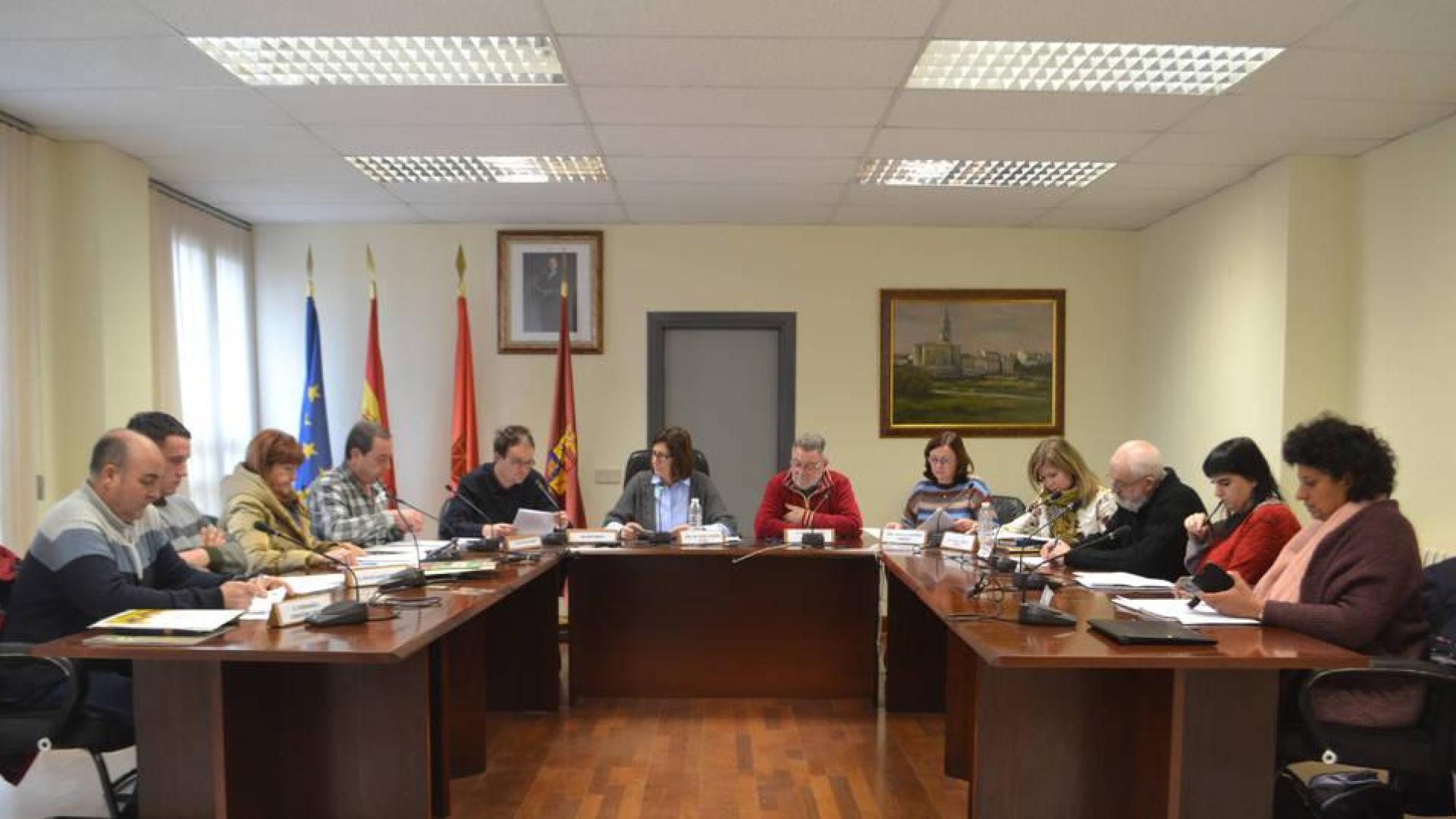 Imagen del pleno que celebró ayer el pleno del Ayuntamiento de Mendavia.