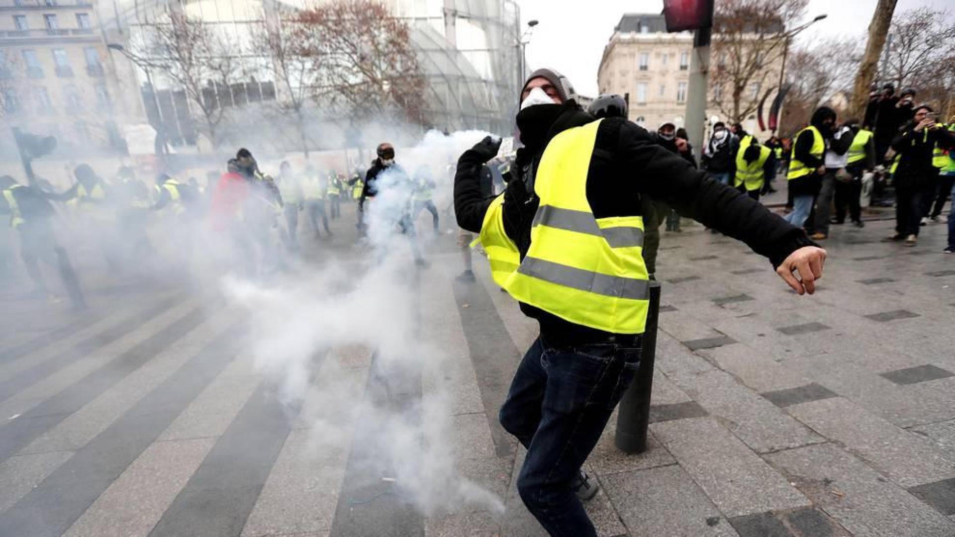 Este sábado, 8 de diciembre de 2018, los chalecos amarillos volvieron a manifestarse en París contra las políticas del presidente, Emmanuel Macron.