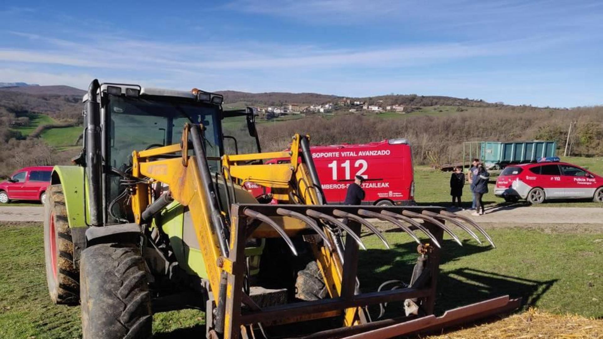 La máquina agrícola con la que se hirió el vecino de Legasa.