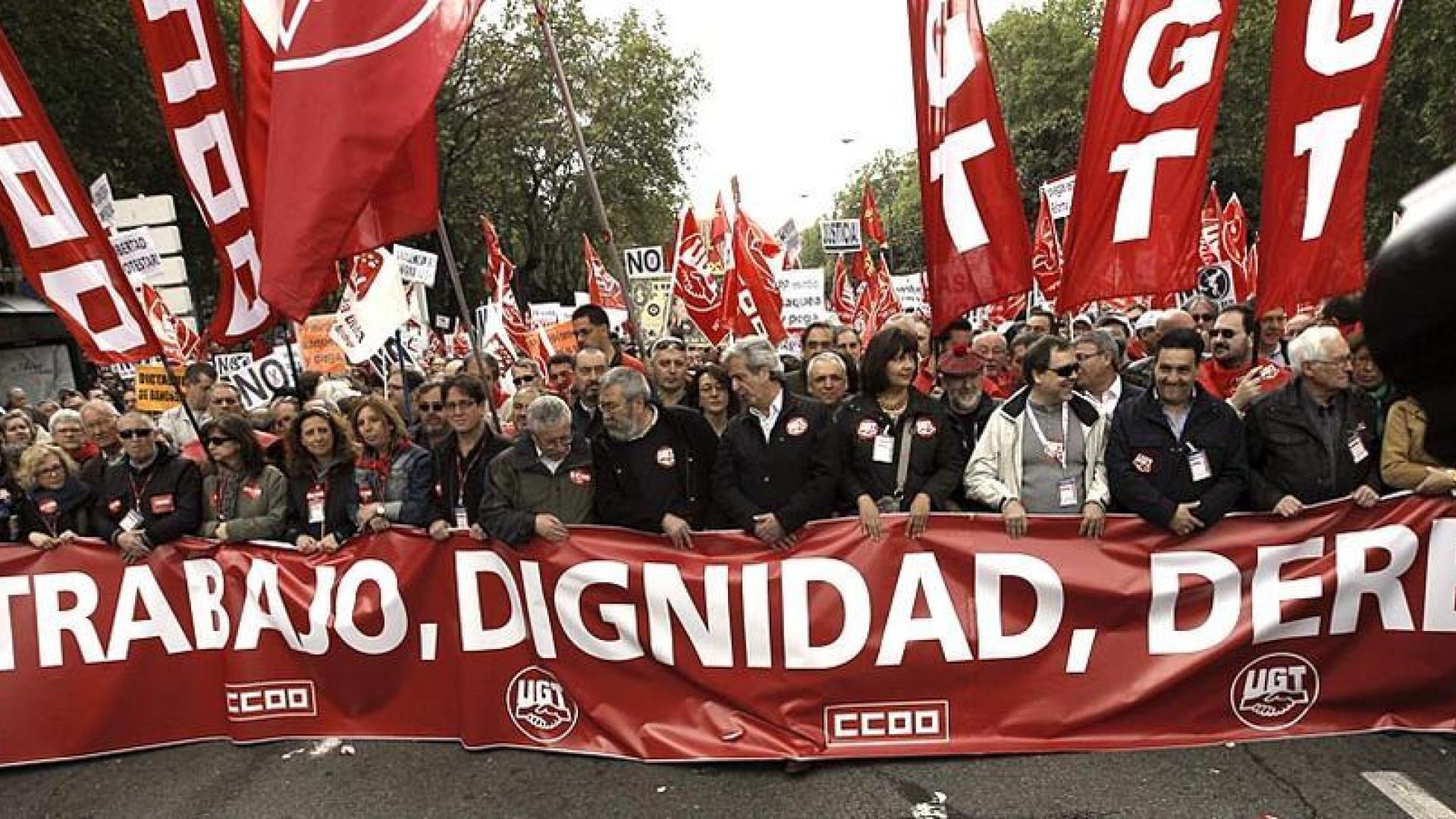Imágenes de las concentraciones en las principales ciudades españolas, con motivo del Día del Trabajador